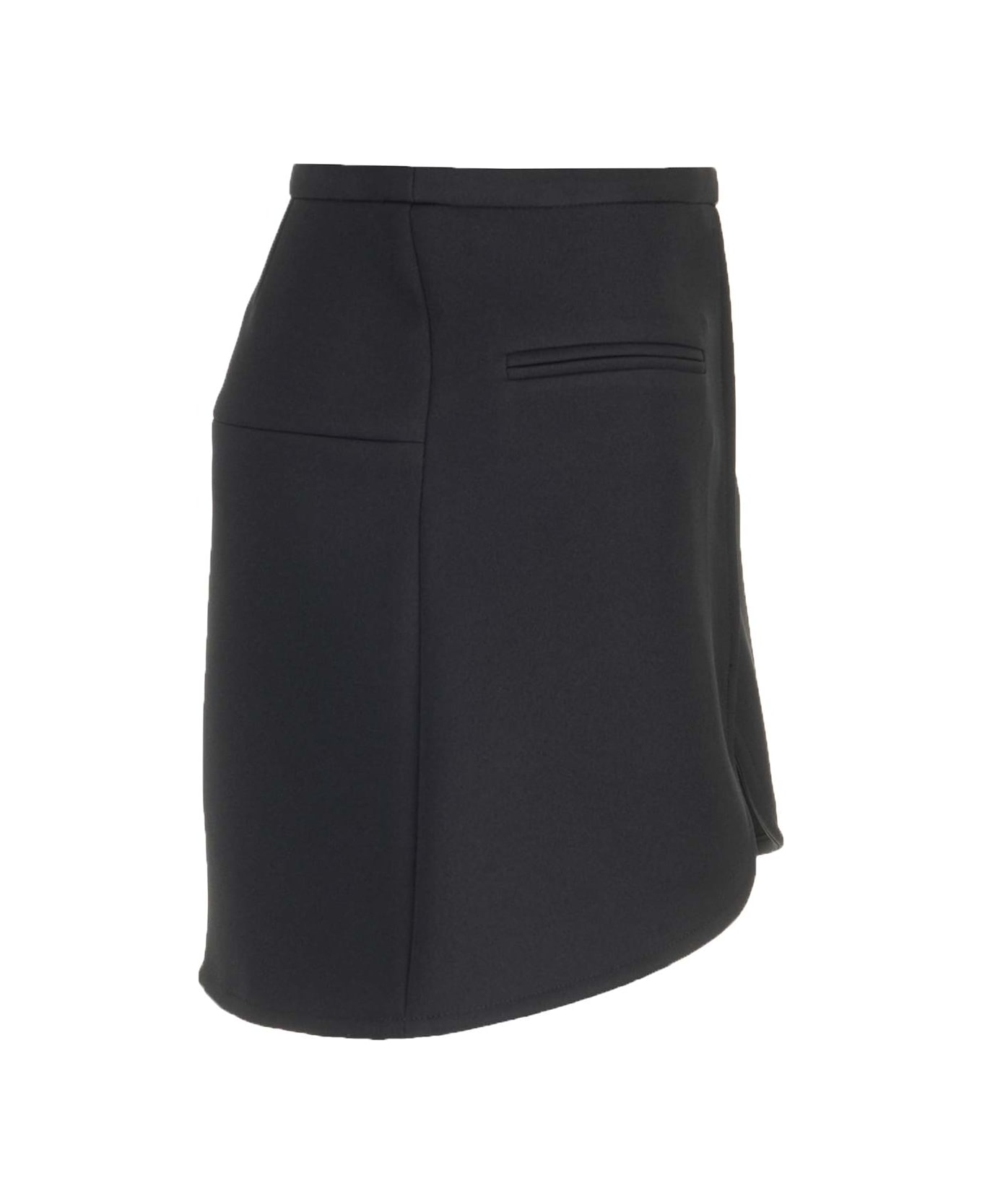 Courrèges 'ellipse' Mini Skirt In Black Twill - Black