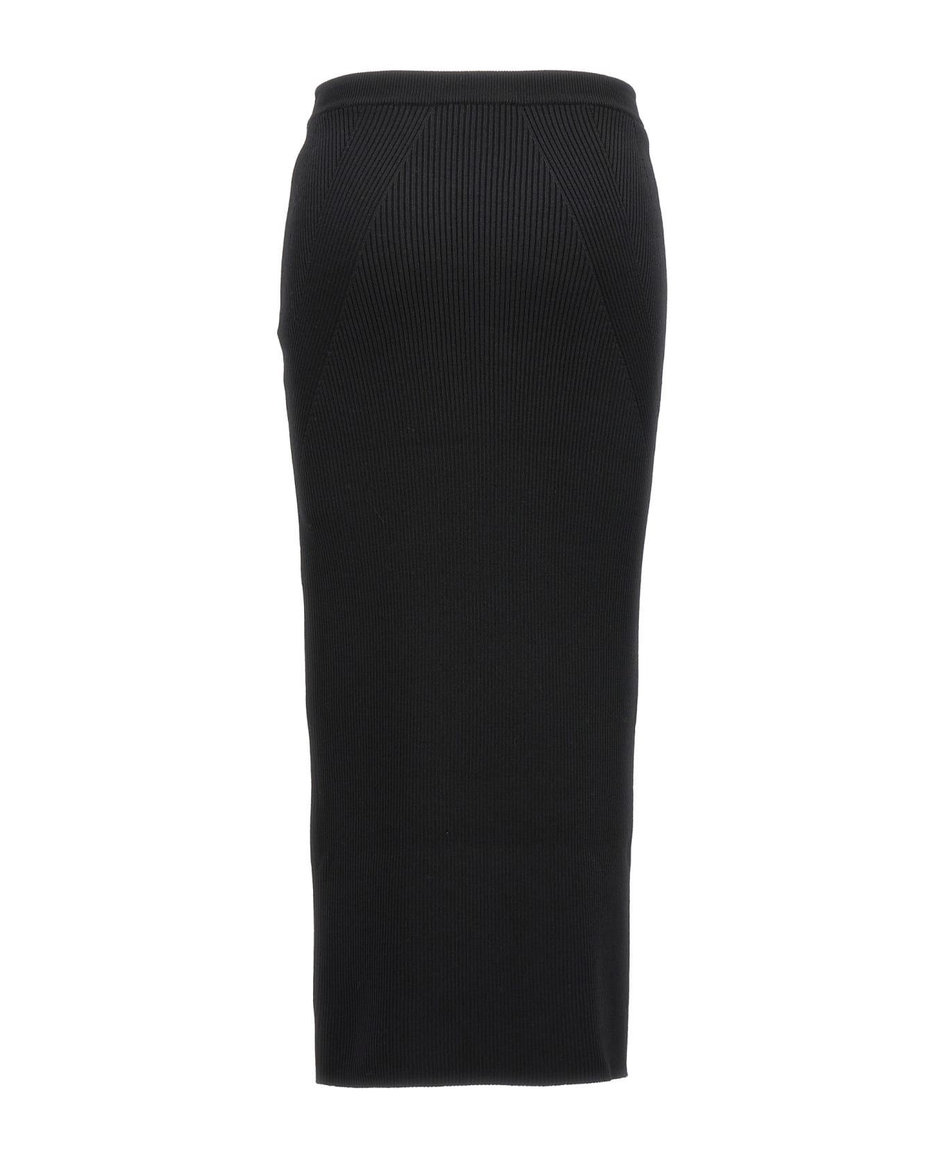 Alexander McQueen Wool Knit Midi Skirt - Black スカート