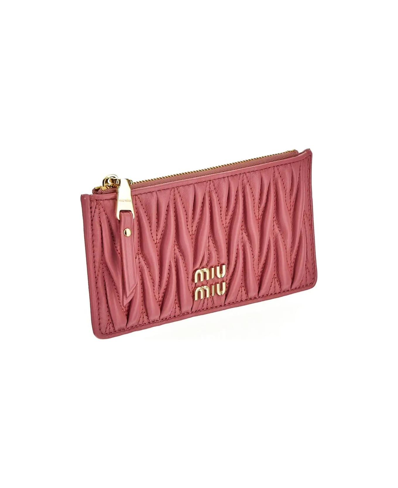 Miu Miu Matelasse Nappa Leather Envelope Wallet - BEGONIA