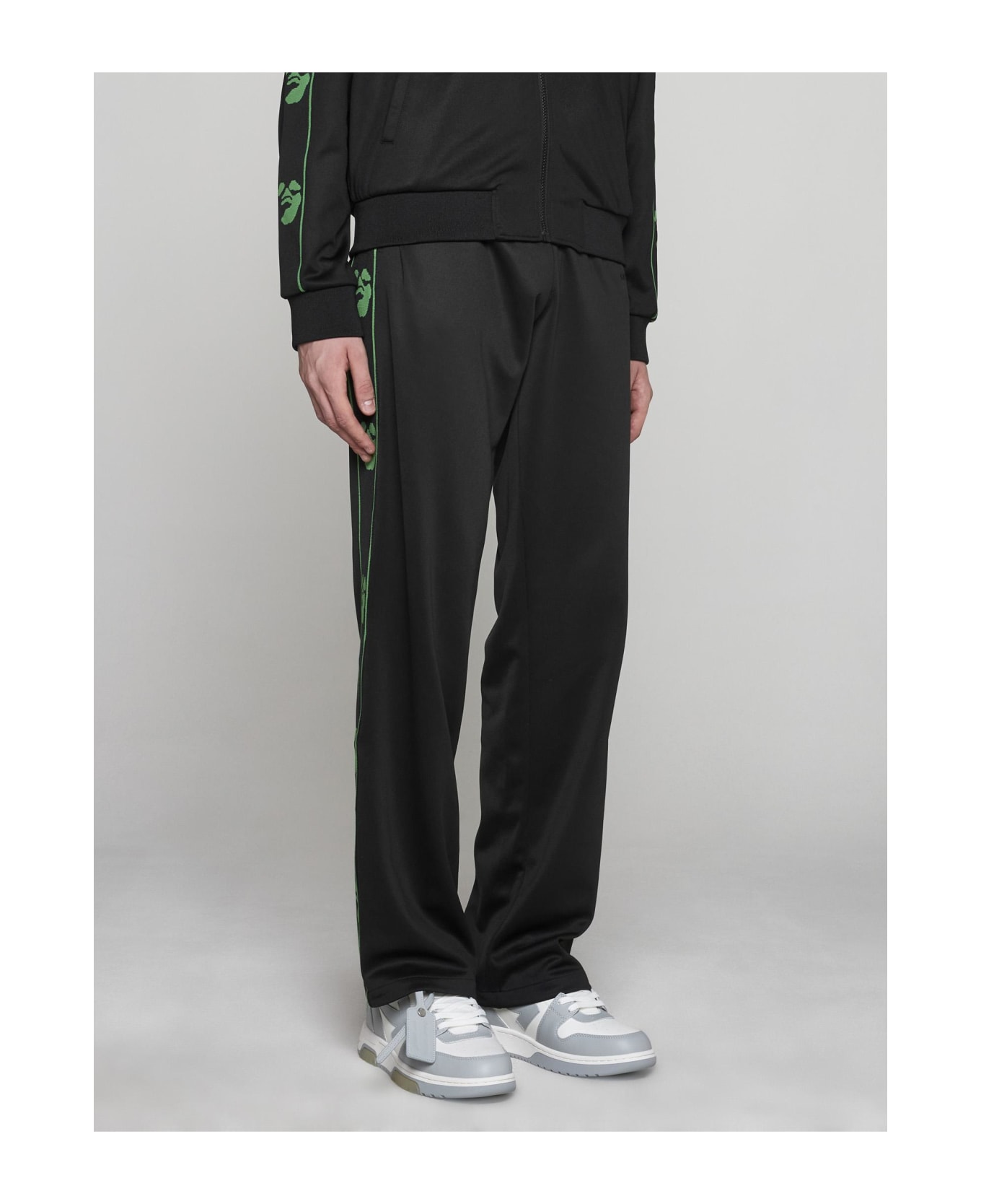 Off-White Ow Face Cotton-blend Track Pants - Black ボトムス