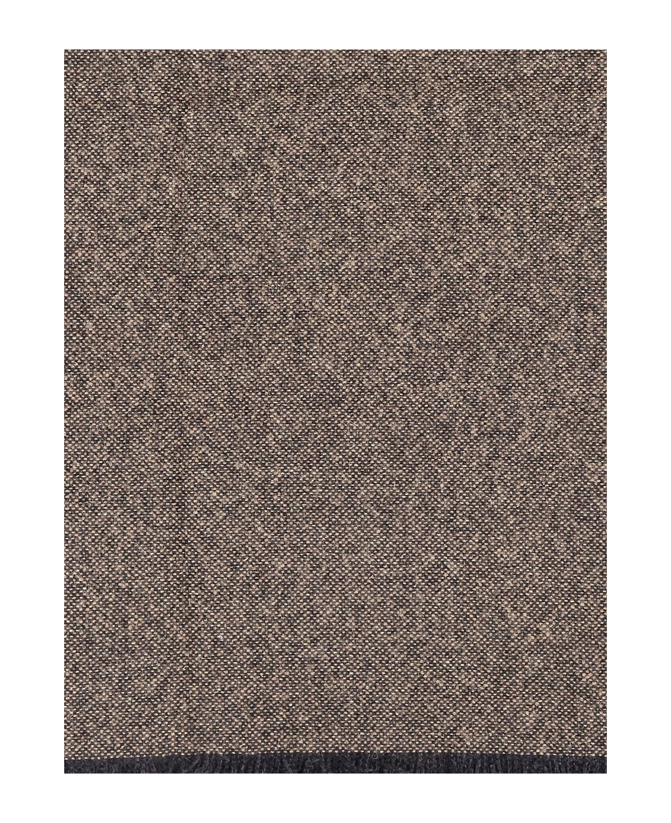 Brunello Cucinelli Cashmere Blend Scarf With Lurex Profiles - BROWN+ANTRACITE
