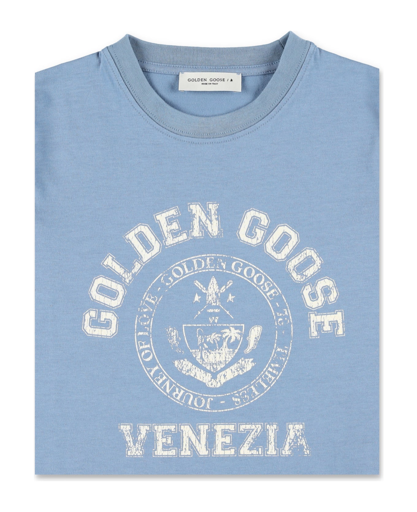 Golden Goose Logo T-shirt - WINDWARD BLUE