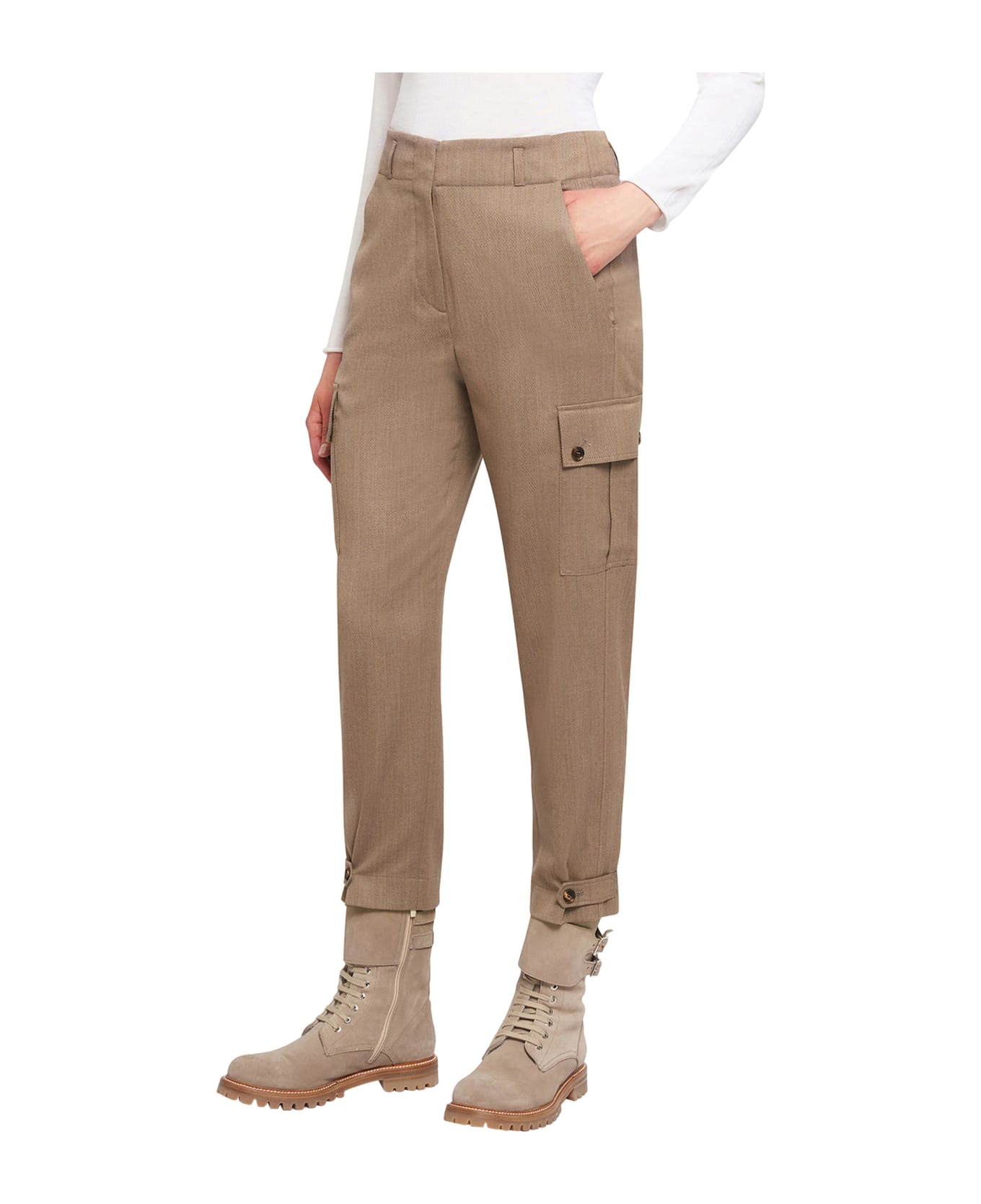 Kiton Trousers Virgin Wool - CAMEL