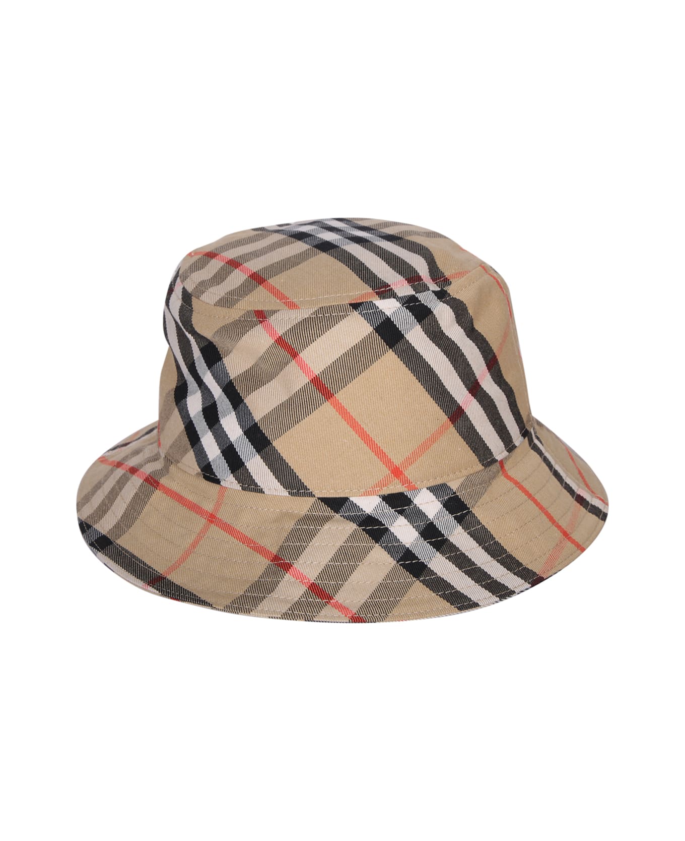 Burberry Sand Check Bucket Hat - Beige