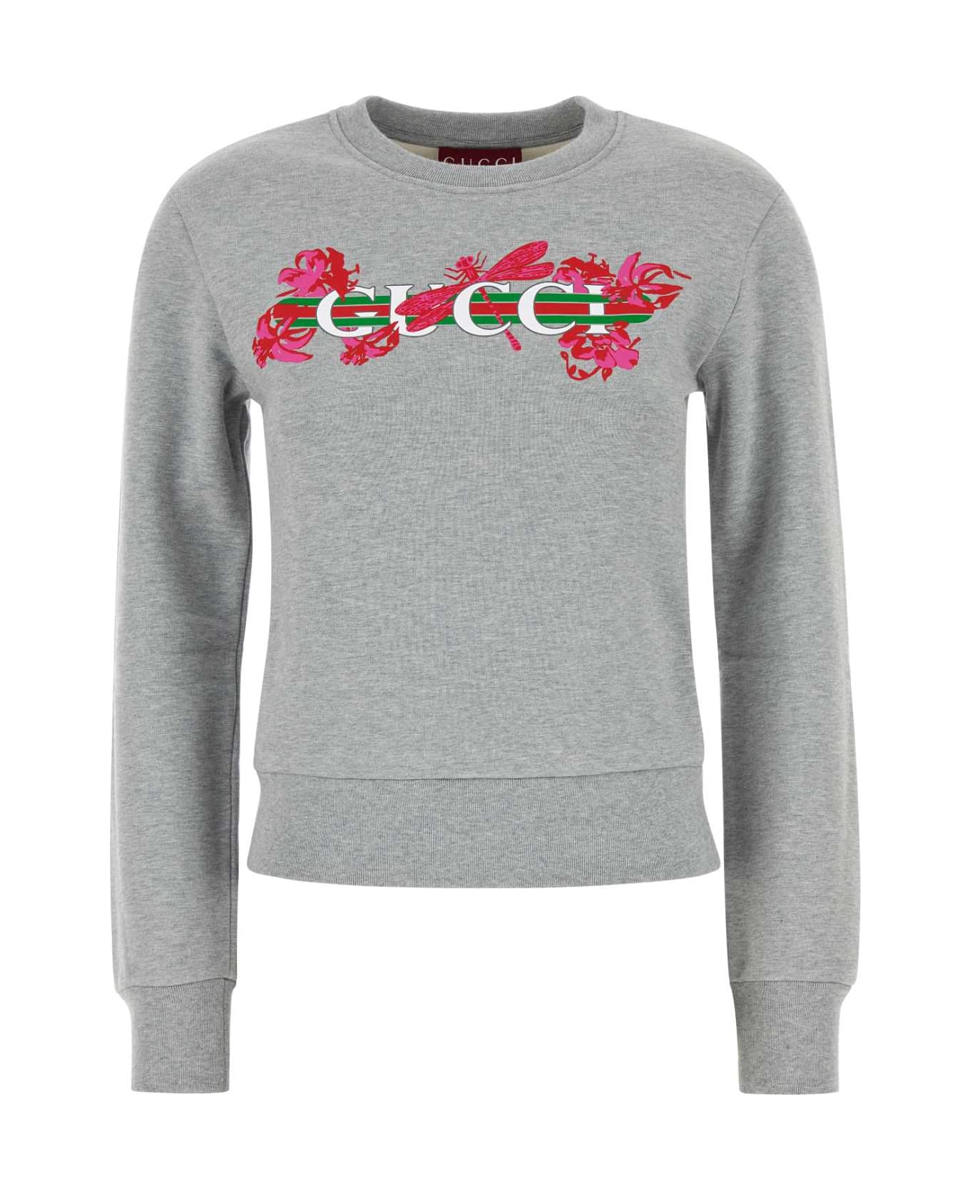 Gucci Grey Cotton Sweatshirt - GREYMELANGEMC
