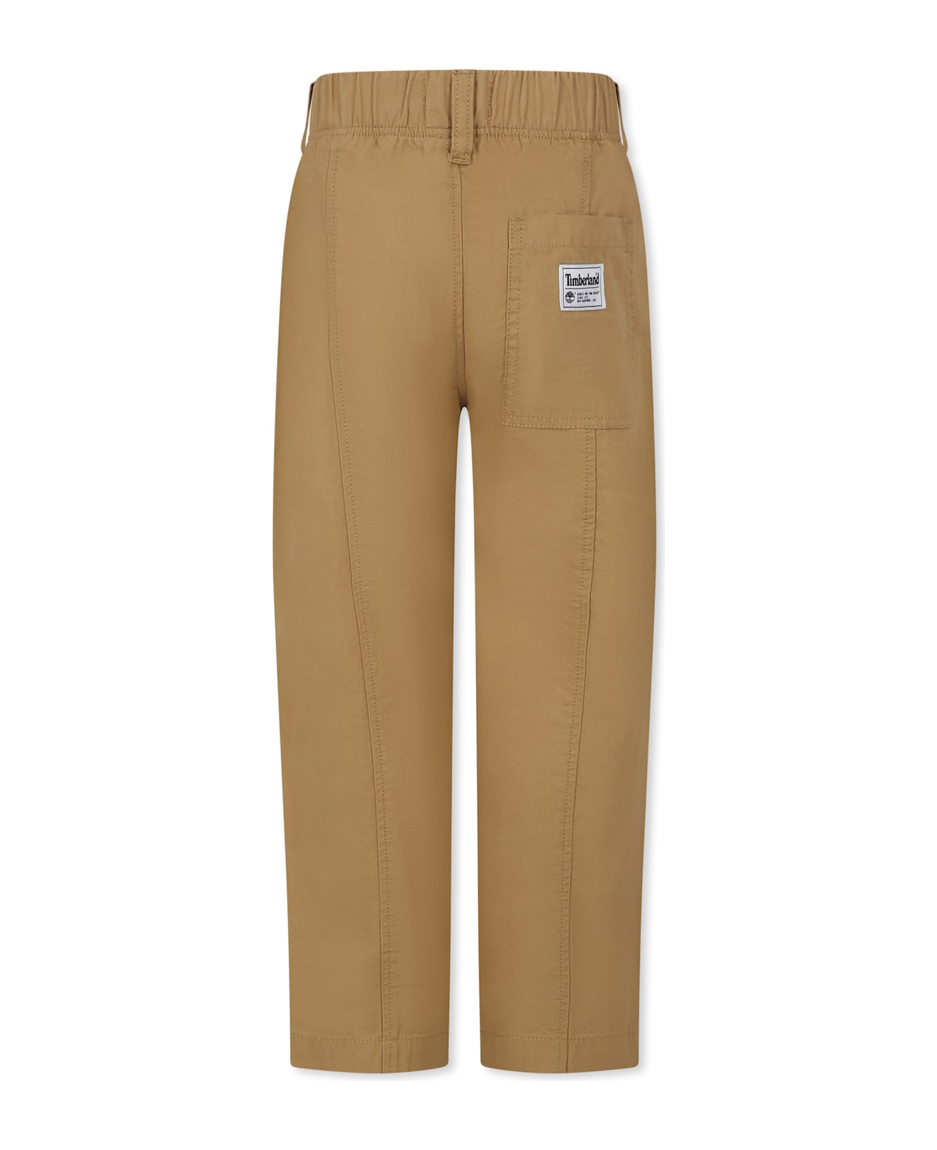 Timberland Beige Trousers For Boy With Logo - Beige