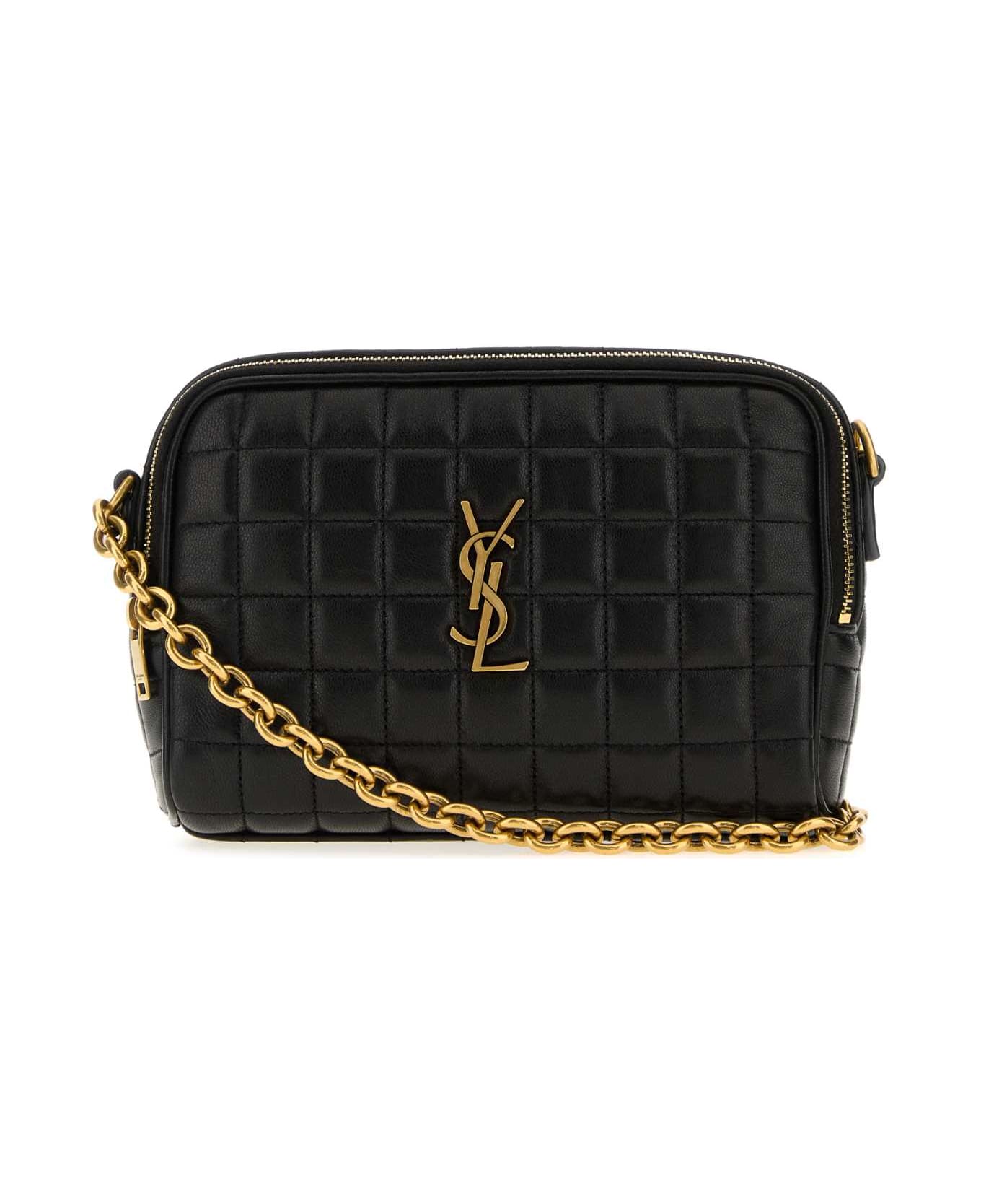 Saint Laurent Black Leather Crossbody Bag - NERO