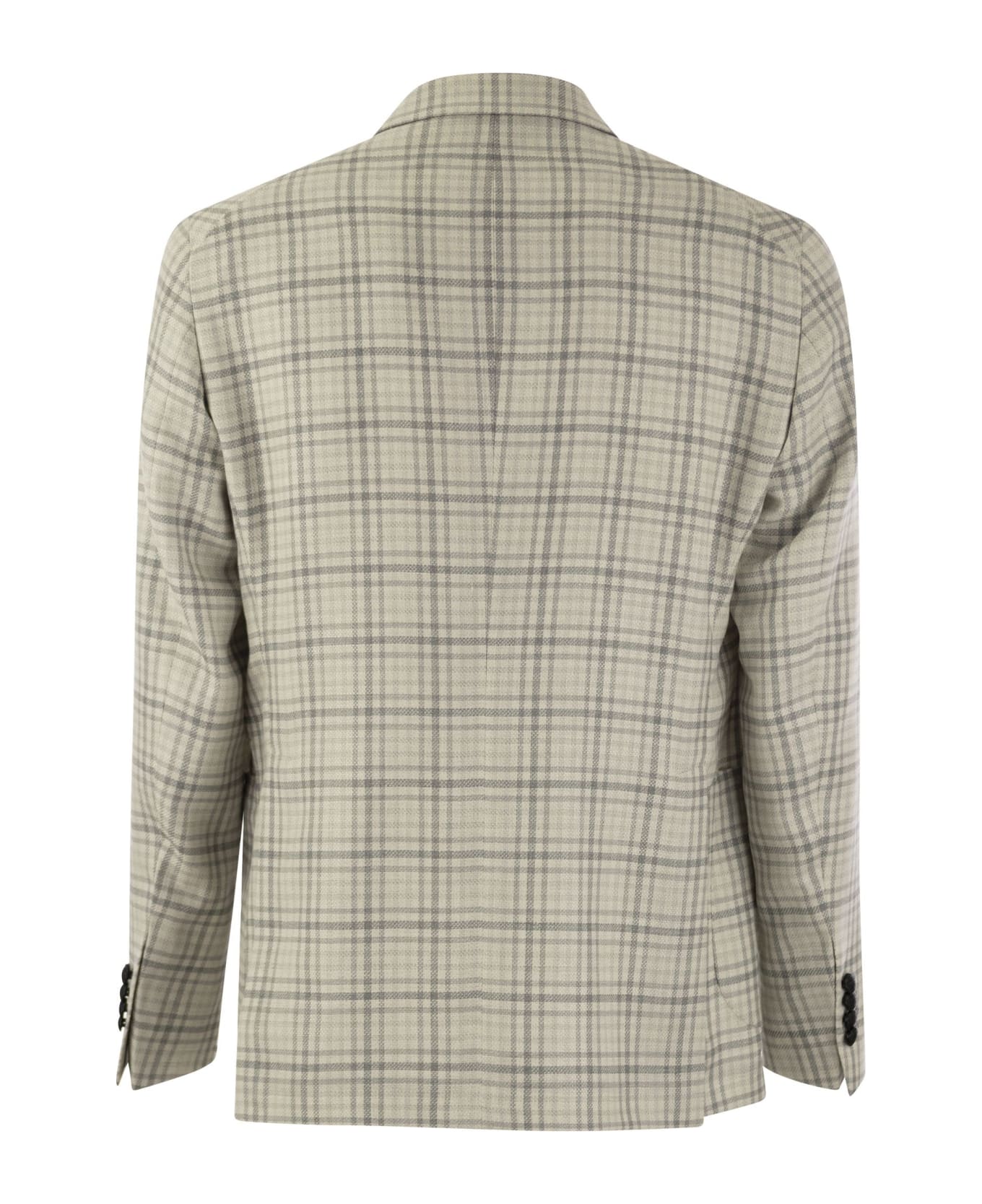 Tagliatore Check Pattern Jacket - Grey