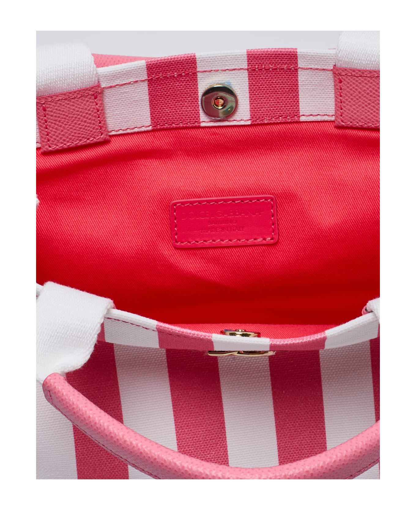 Dolce & Gabbana Handbag Shopping Bag - RIGHE BIANCO-ROSA