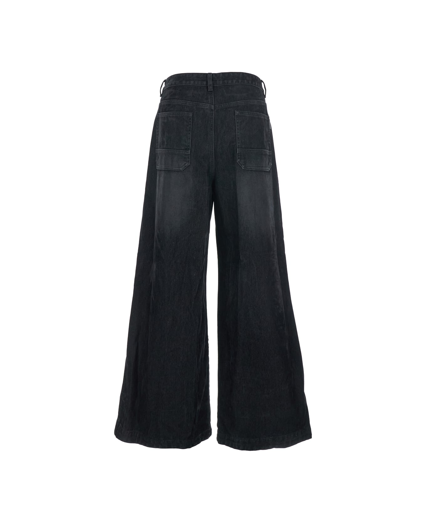 Juun.J Velvet-like Denim Wide Pants - Black