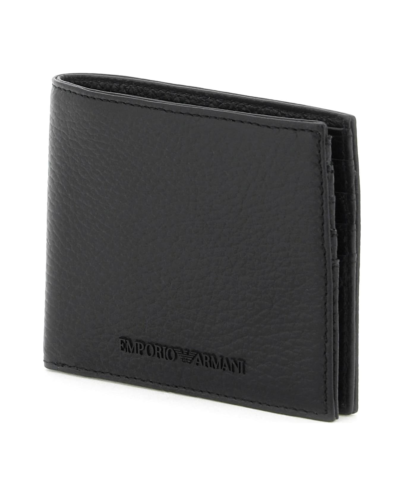 Emporio Armani Grained Leather Wallet - Black