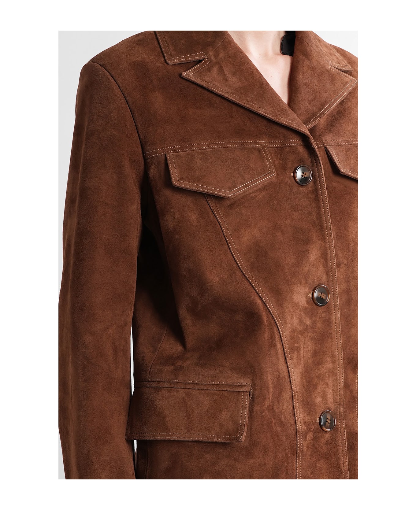 SIEDRES Asean Leather Jacket In Brown Leather - brown