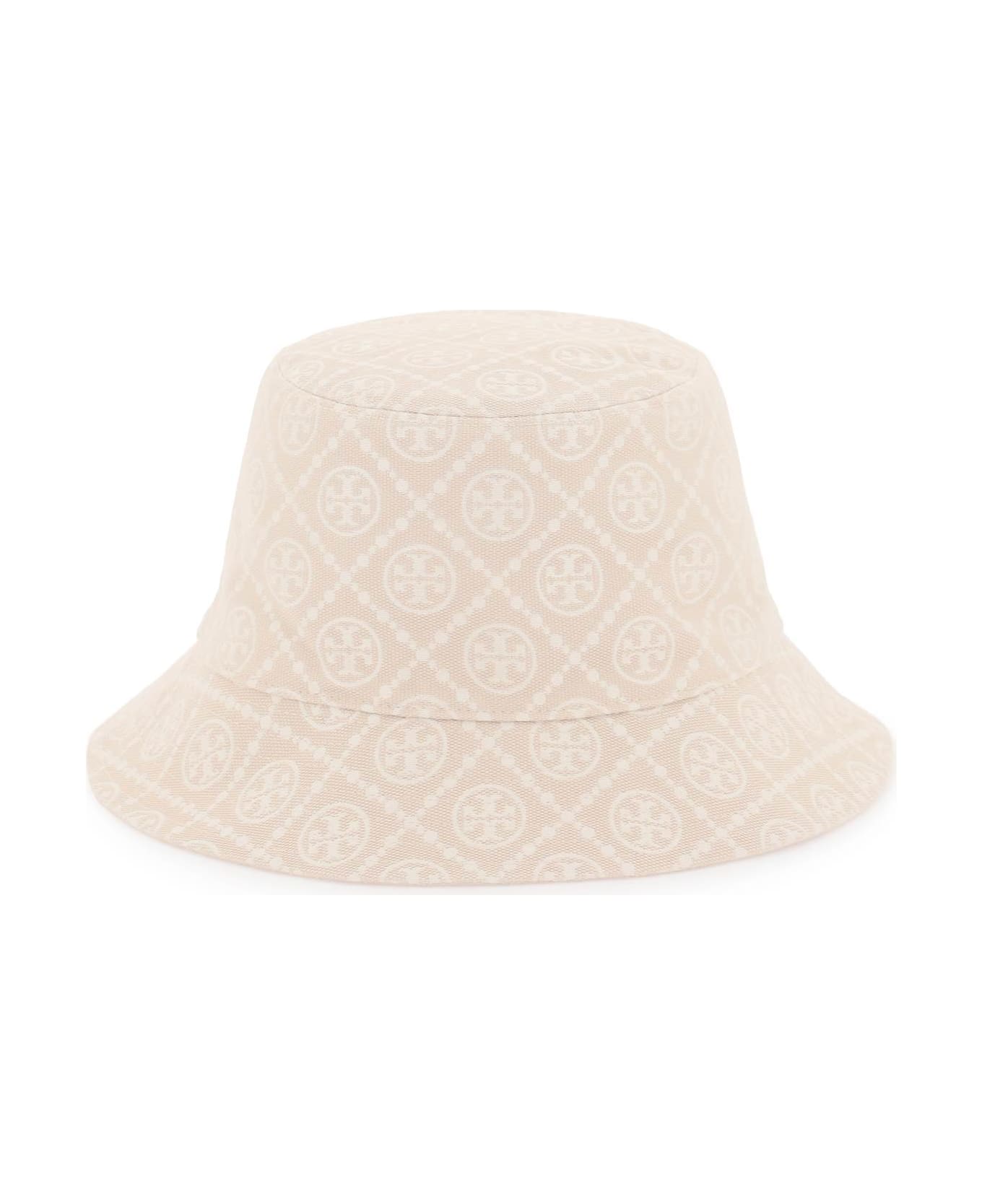 Tory Burch Jacquard T Monogram Bucket Hat - WHITE (Beige)