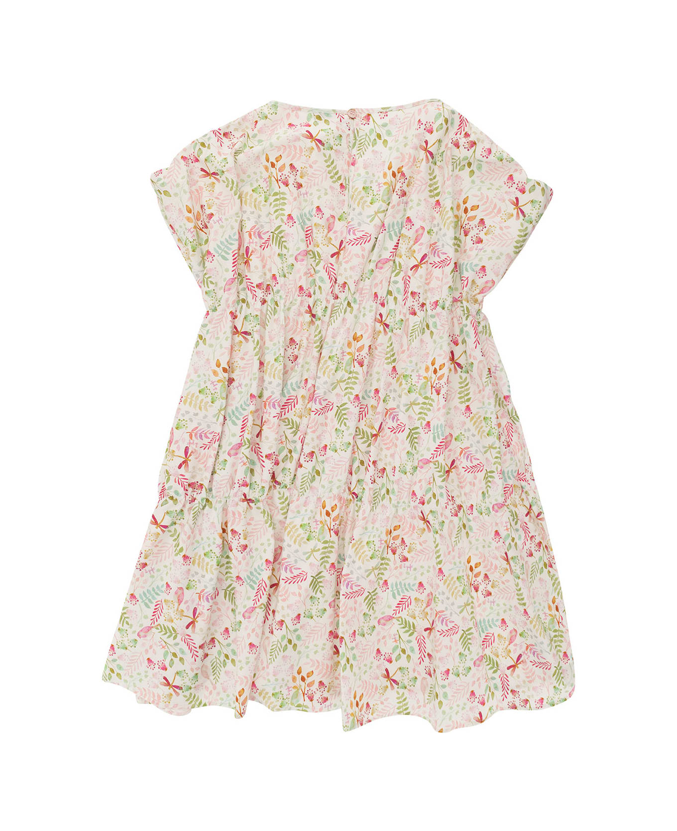 Il Gufo Multicolor Crewneck Dress With All-over Flower Print In Cotton Girl - Pink ワンピース＆ドレス