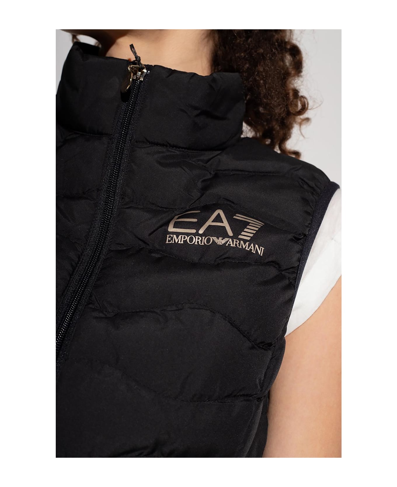 EA7 Emporio Armani Insulated Vest With Logo - Black