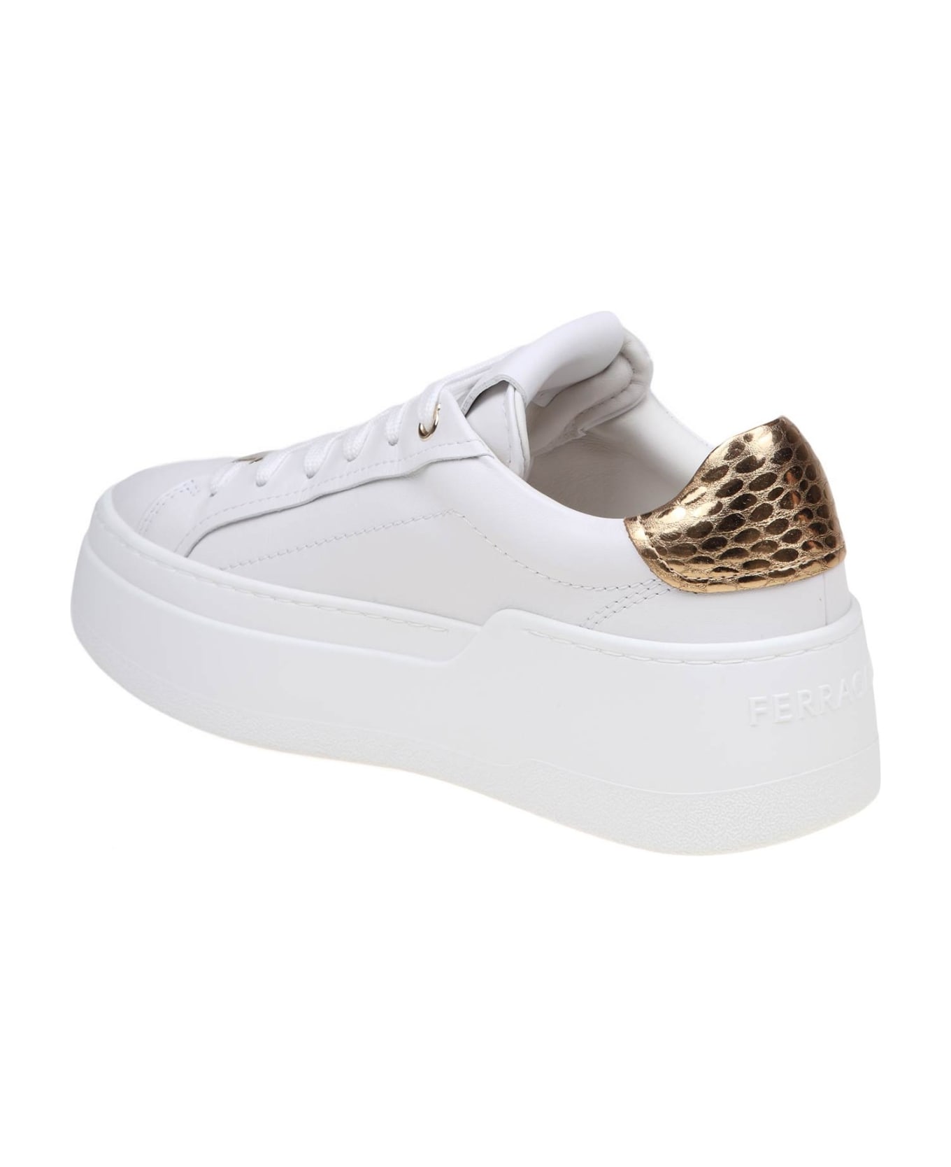Ferragamo Dahlia Sneakers In White Leather - WHITE