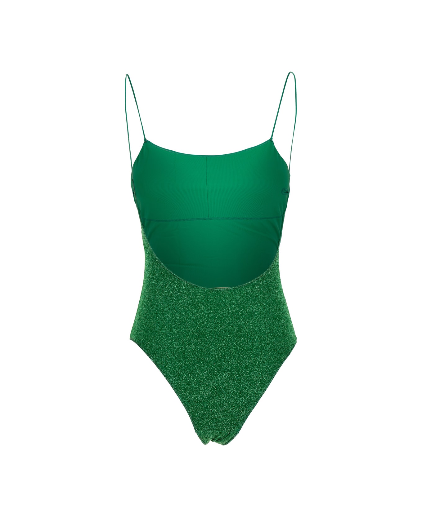 Oseree 
lumière Maillot
 Green Swimsuit With Open Back In Lurex Woman - Green