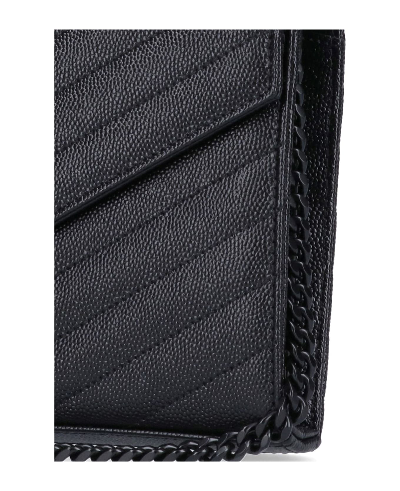 Saint Laurent 'cassandre' Crossbody Bag - BLACK