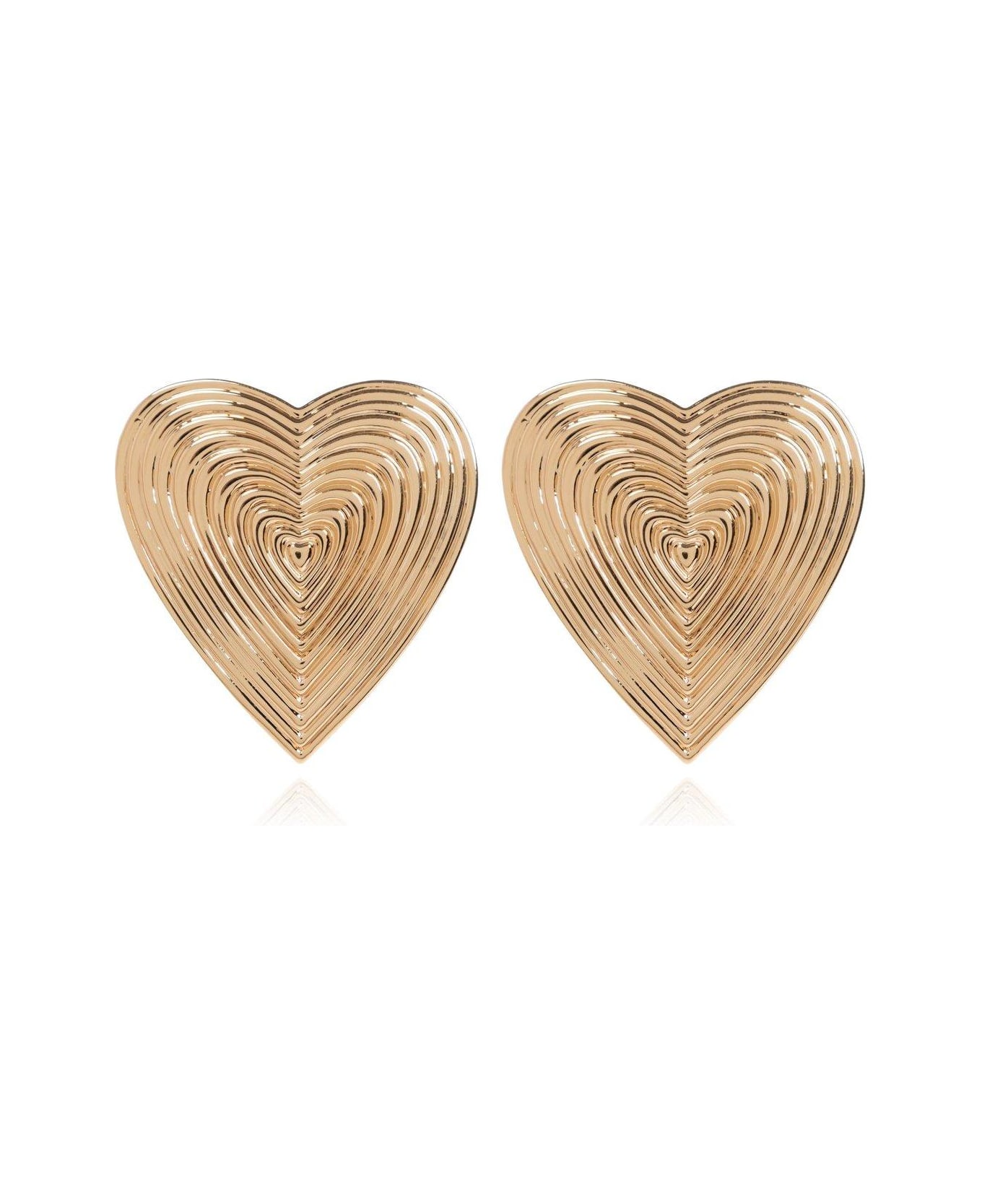 self-portrait Heart Ridged Earrings - GOLD