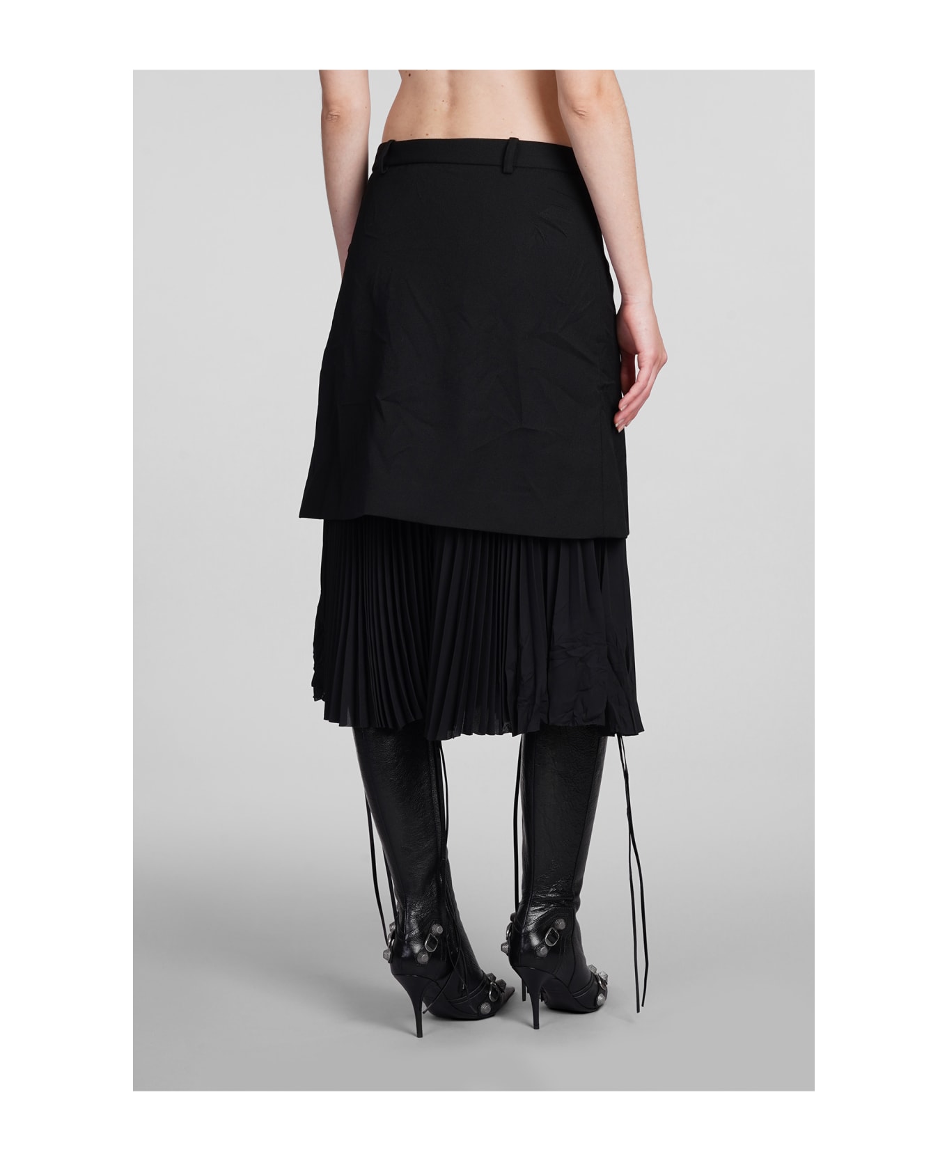 Balenciaga Skirt In Black Wool - black