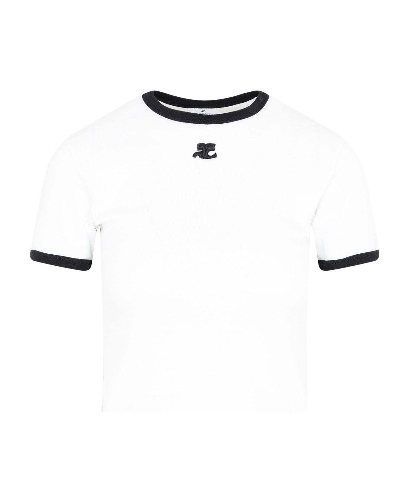 Courrèges Bumpy Contrast T-shirt Reedition - Heritage White Black