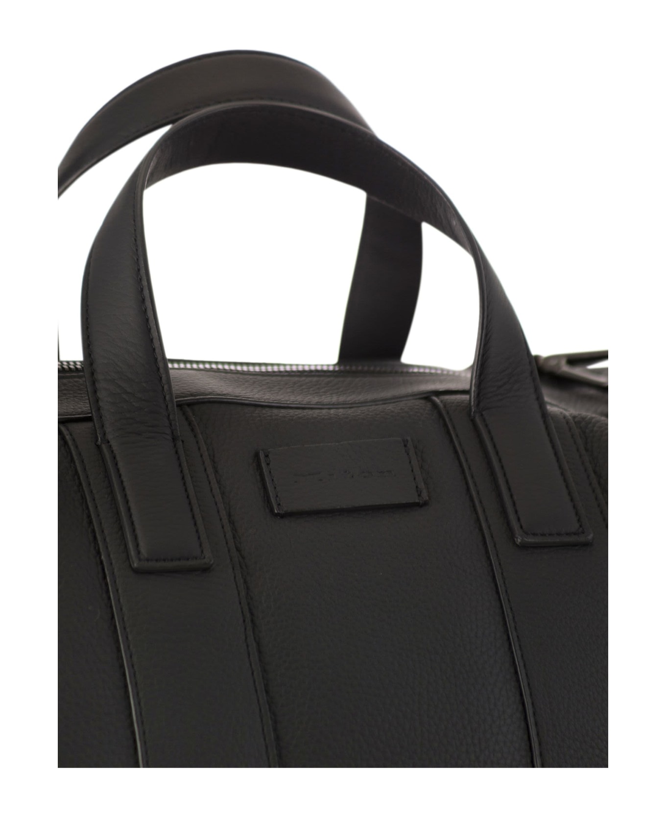 Kiton Deerskin Duffle Bag - Black