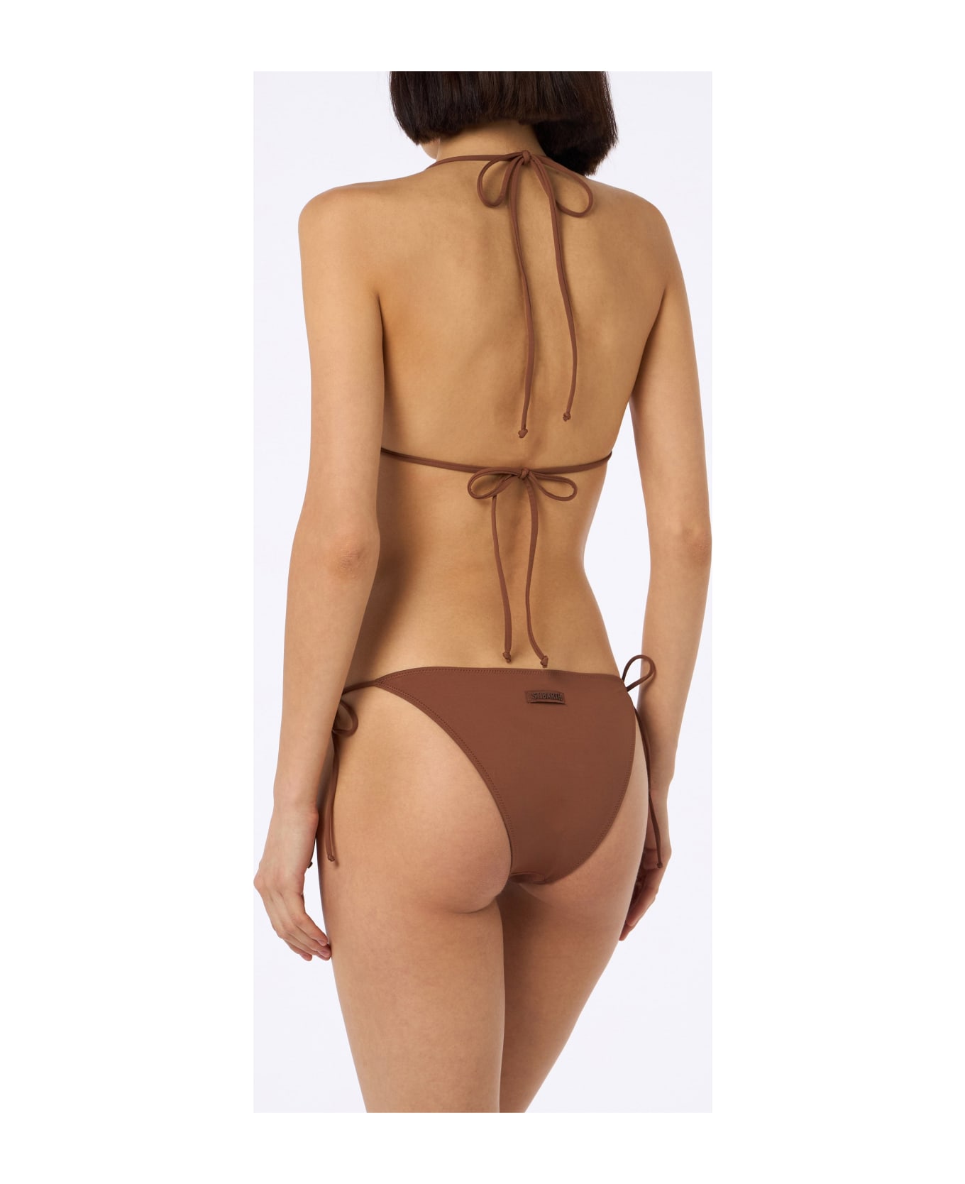 MC2 Saint Barth Woman Classic Swim Briefs Virgo With Rhinestones - BROWN