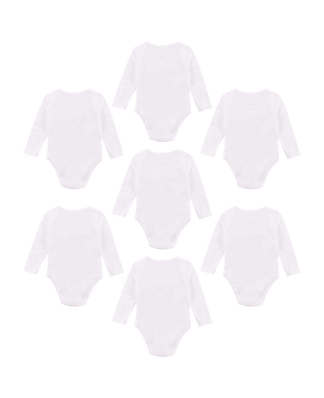 Stella McCartney Kids Set Of 7 Cotton Bodysuits - White