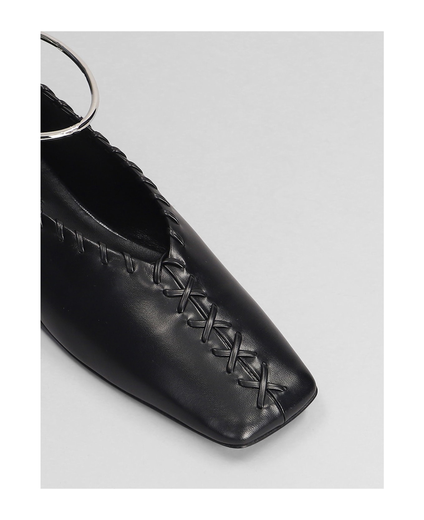 Jil Sander Ballet Flats In Black Leather - black