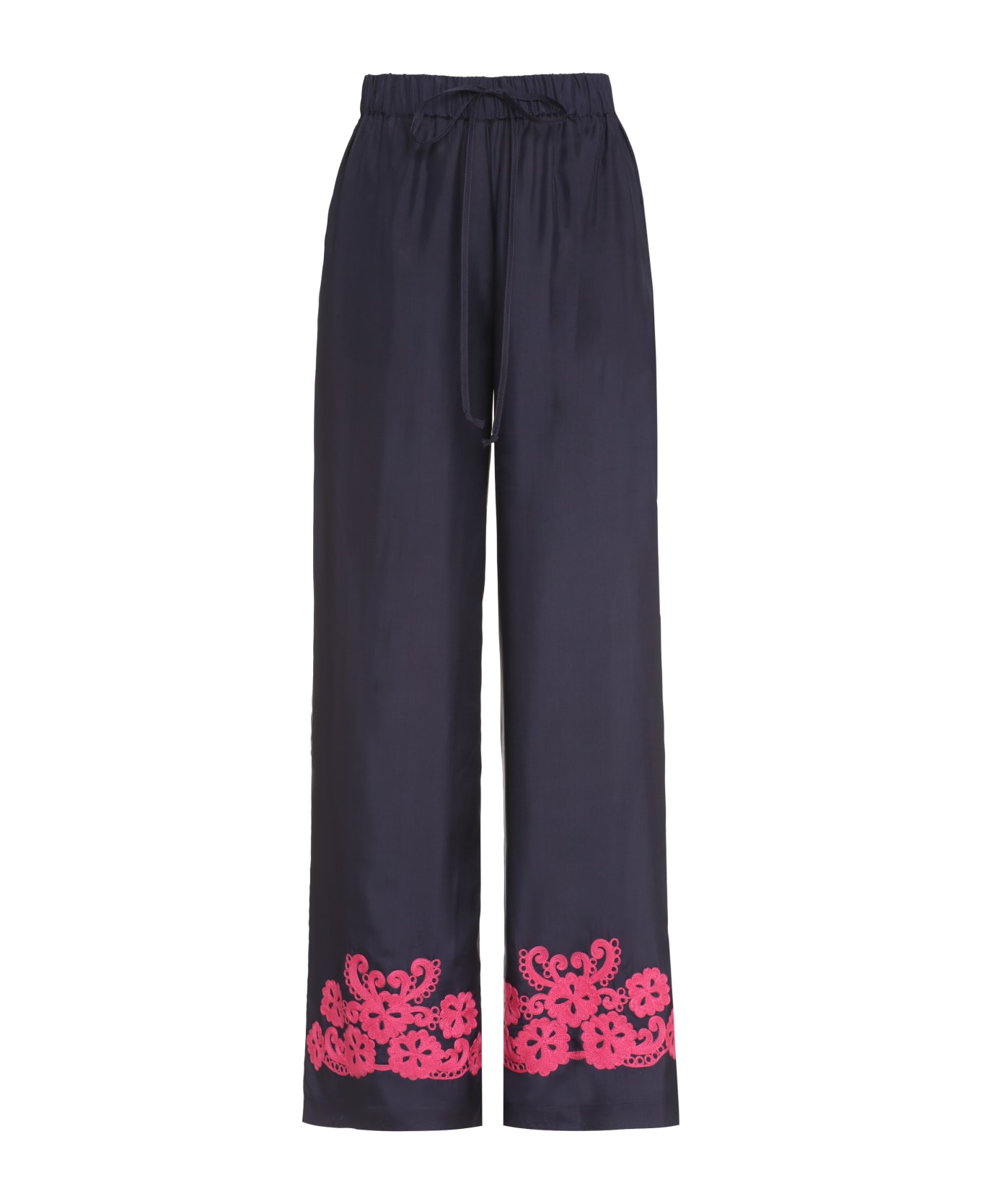 Parosh Embroidered Silk Trousers - purple