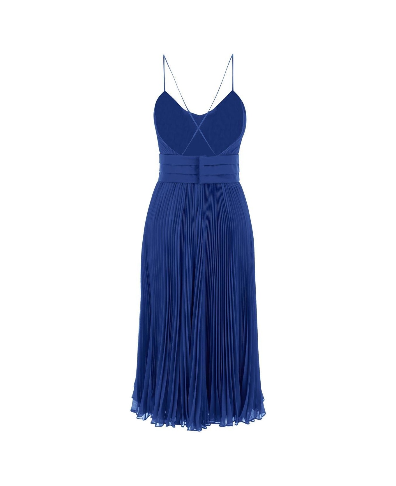 Max Mara Pianoforte Plisse Midi Dress - BLUE