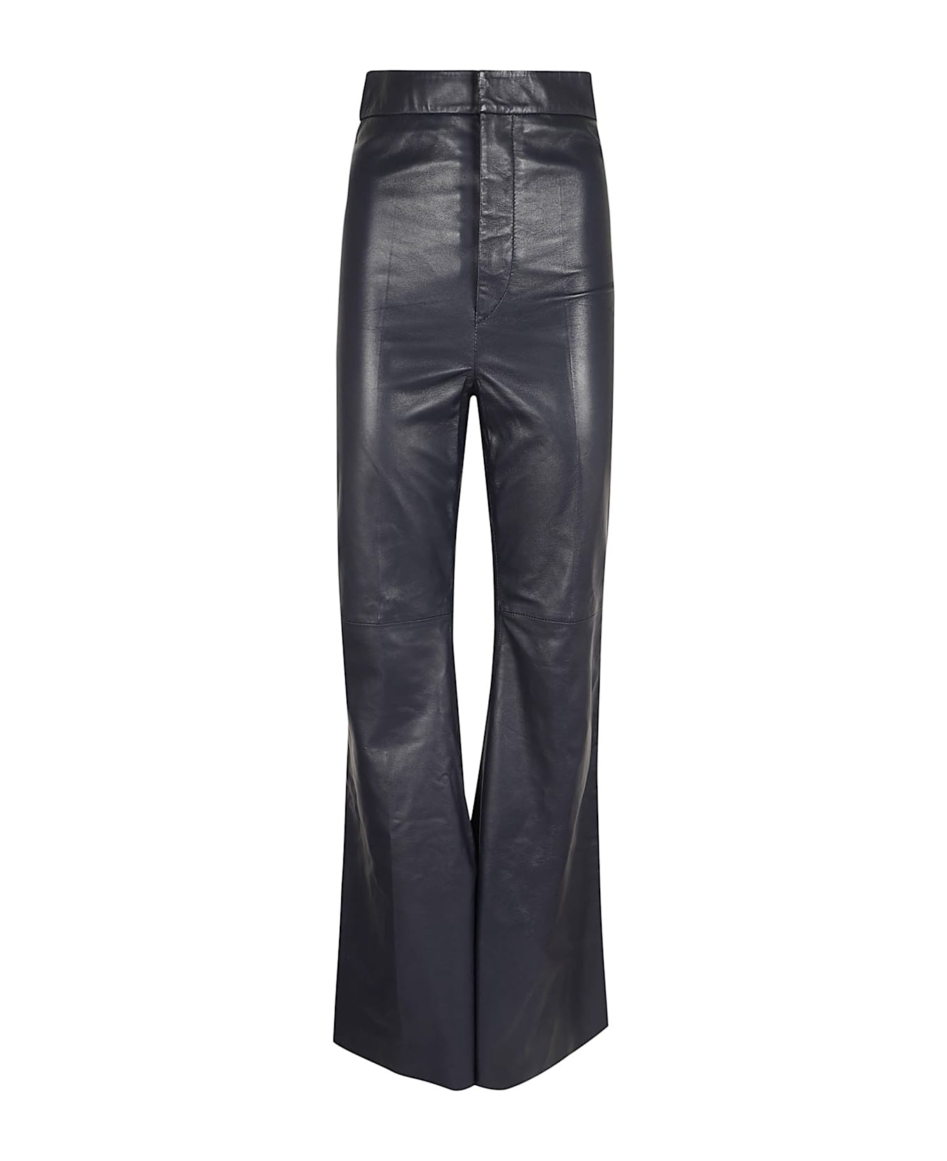 Victoria Beckham Flared Leather Trouser - Ink Blue