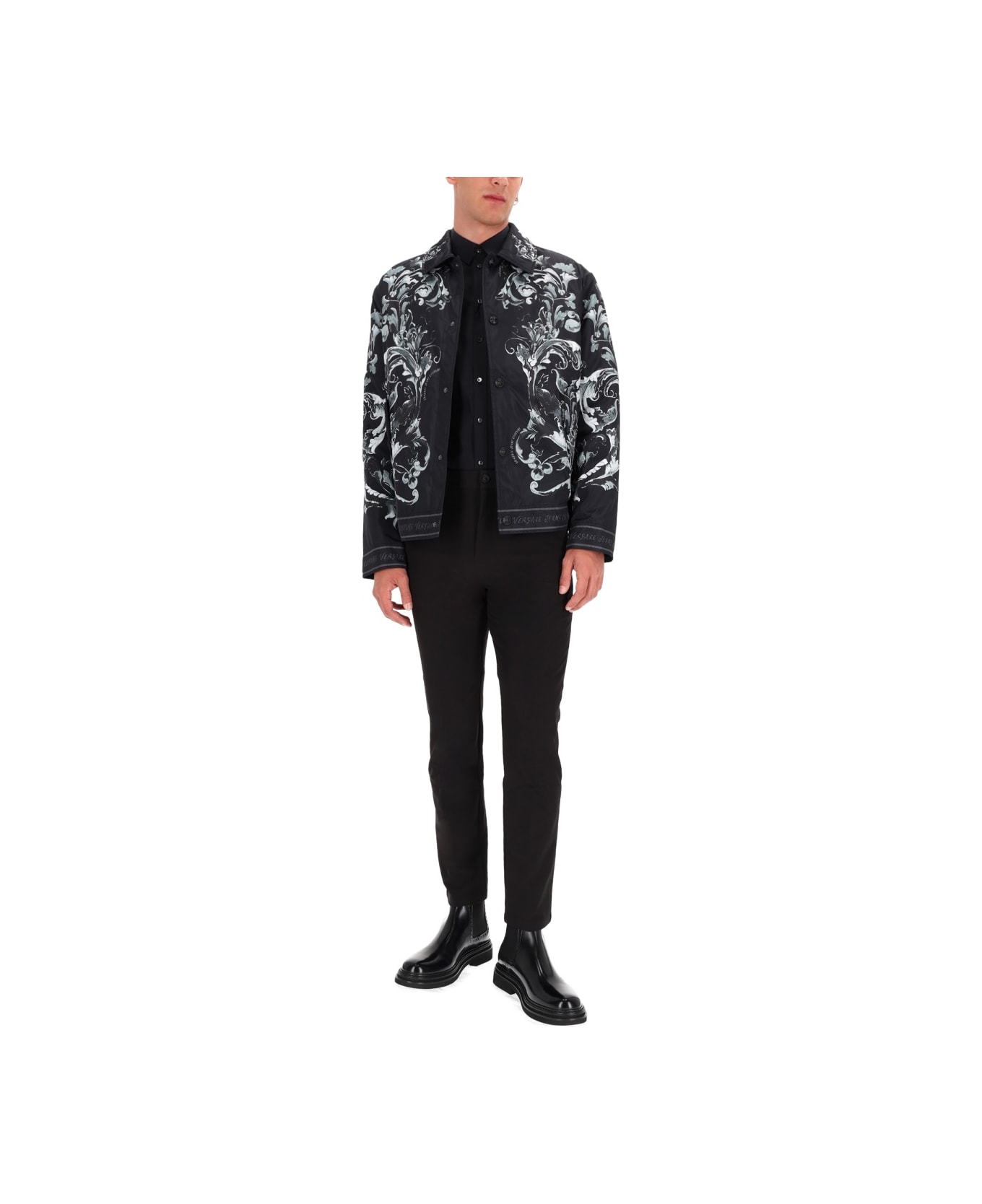 Versace Jeans Couture Baroque Print Jacket - BLACK