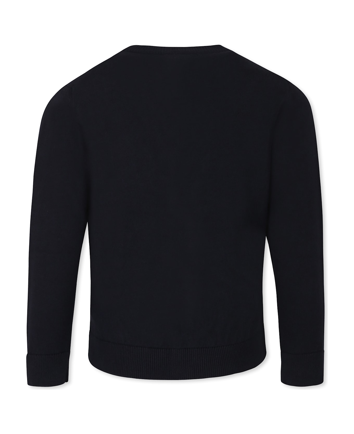 Emporio Armani Blue Cardigan For Boy With Logo - Blue