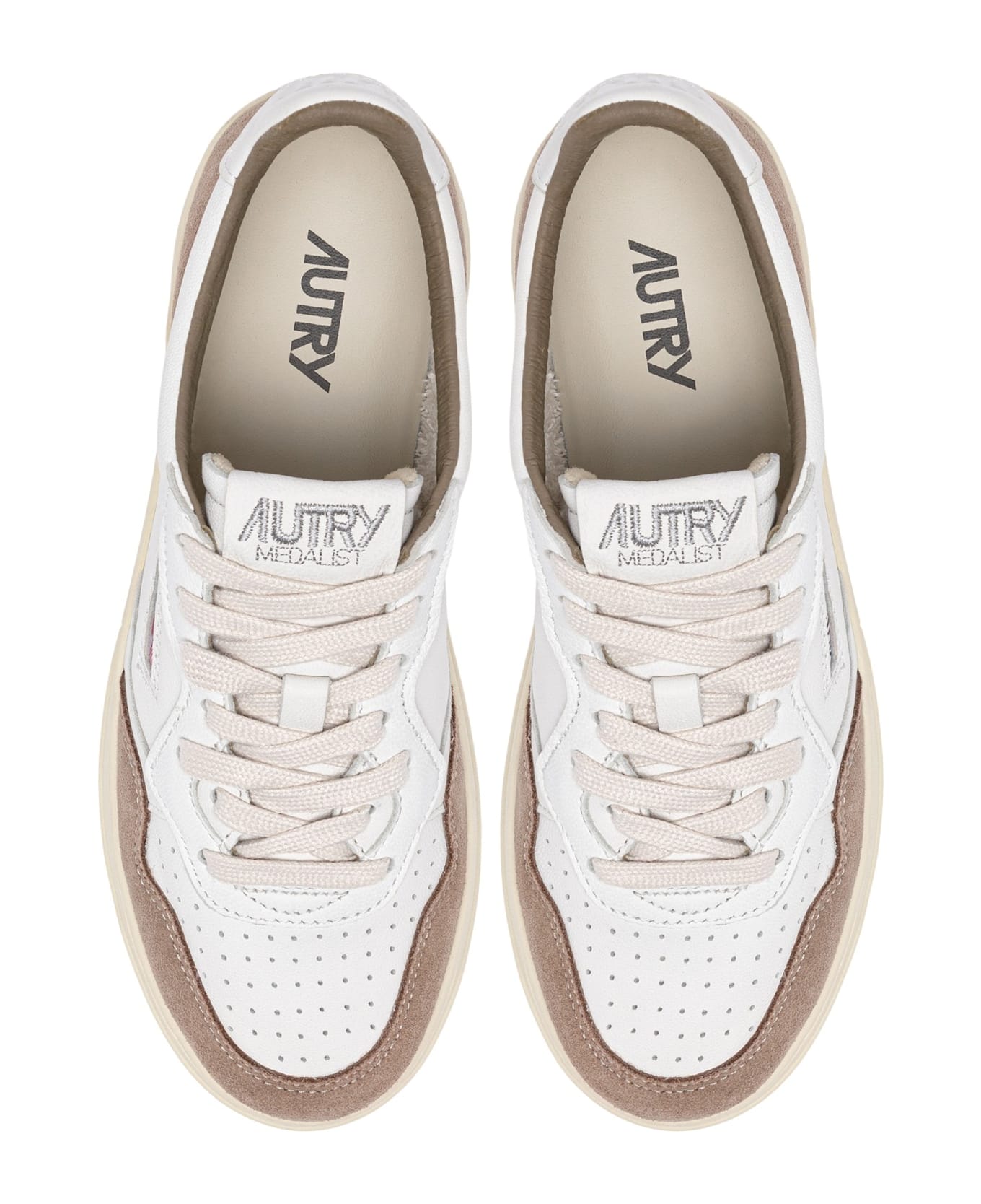 【関税込み】AUTRY MEDALIST LOW WOM GOAT/SUEDE WHT/TOBACCO Autry Medalist Low Goat Suede Wht Tobacco | italist, ALWAYS