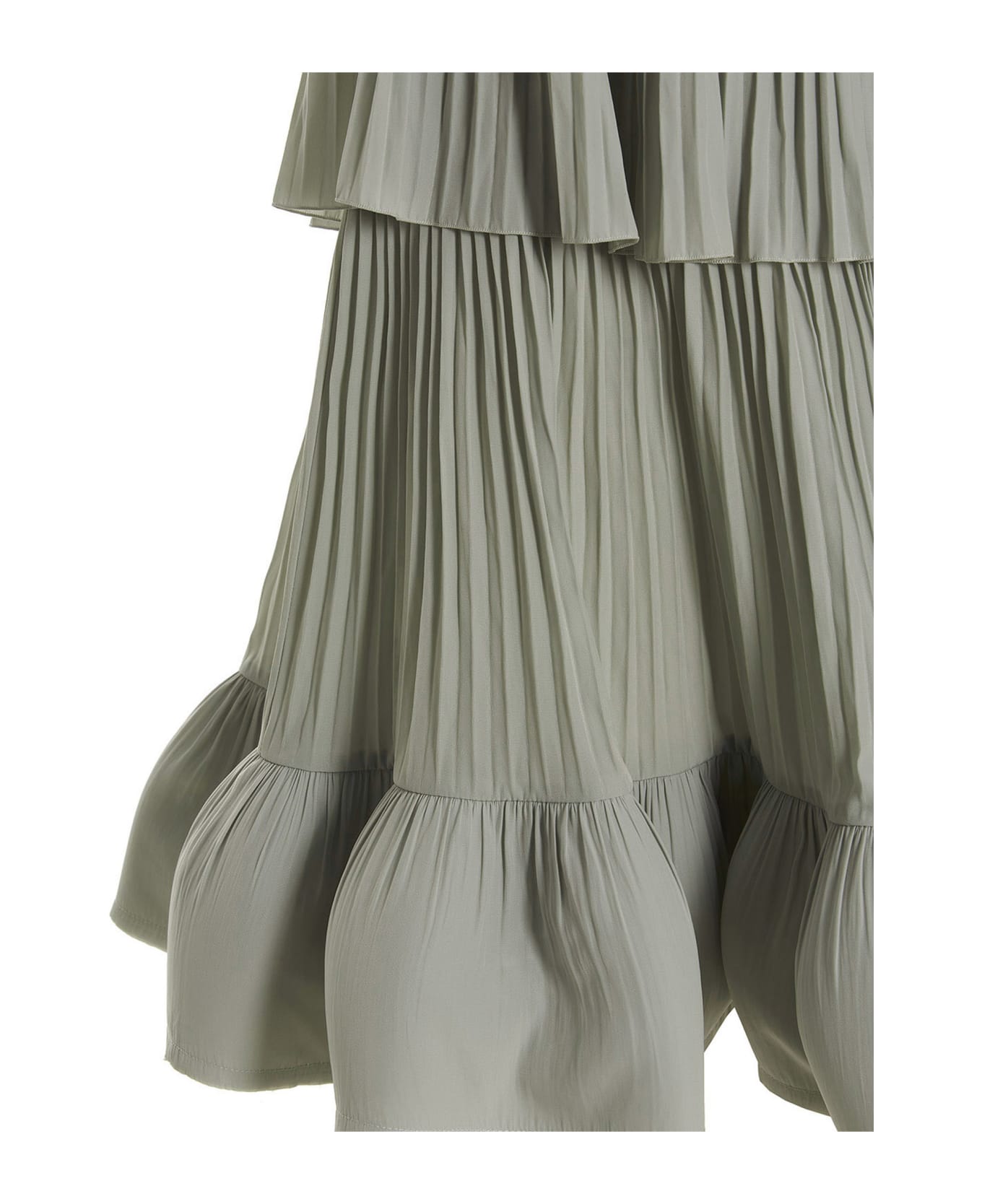 Lanvin Pleated Flounced Dress - Gray