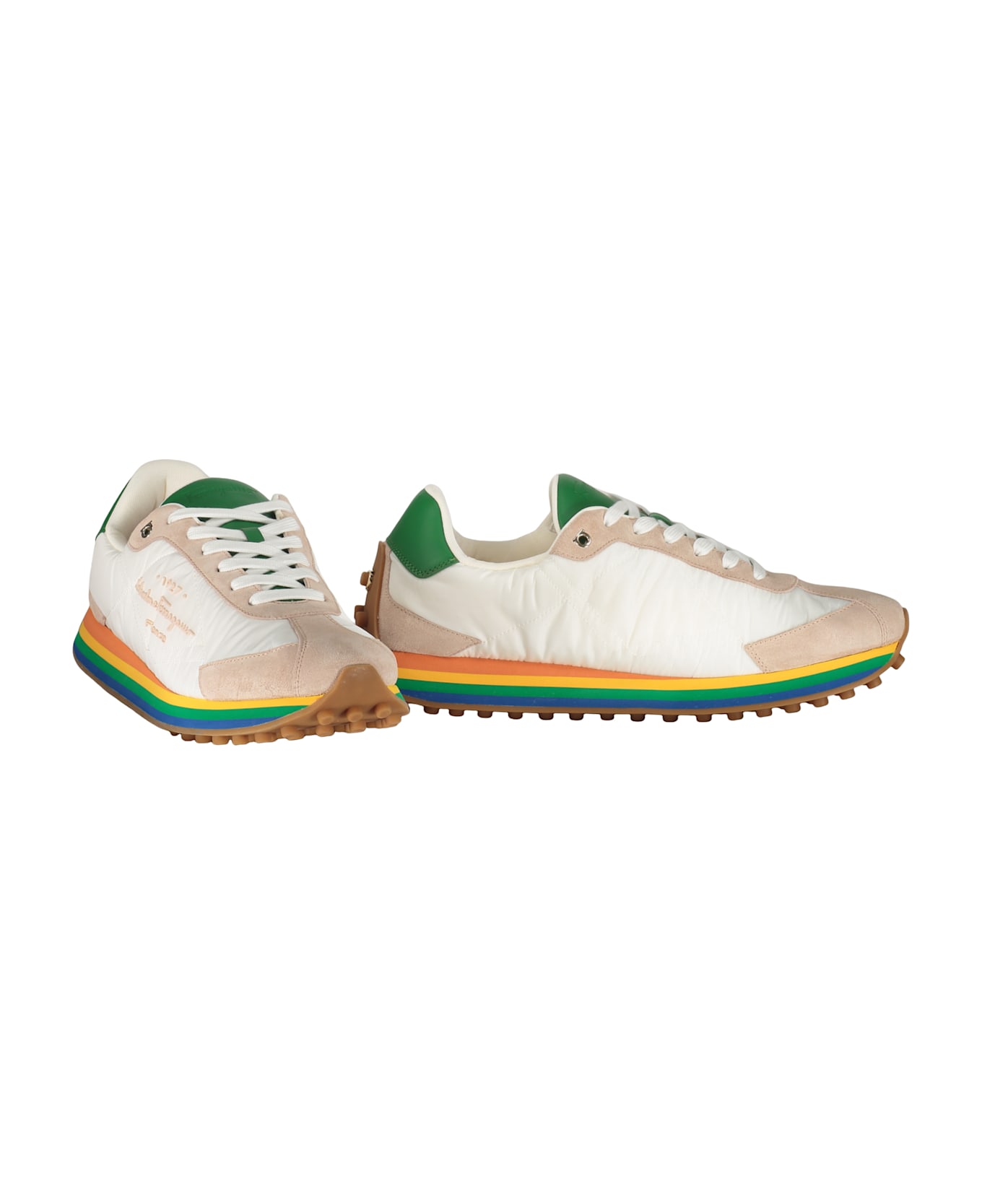 Ferragamo Nylon Low-top Sneakers - White