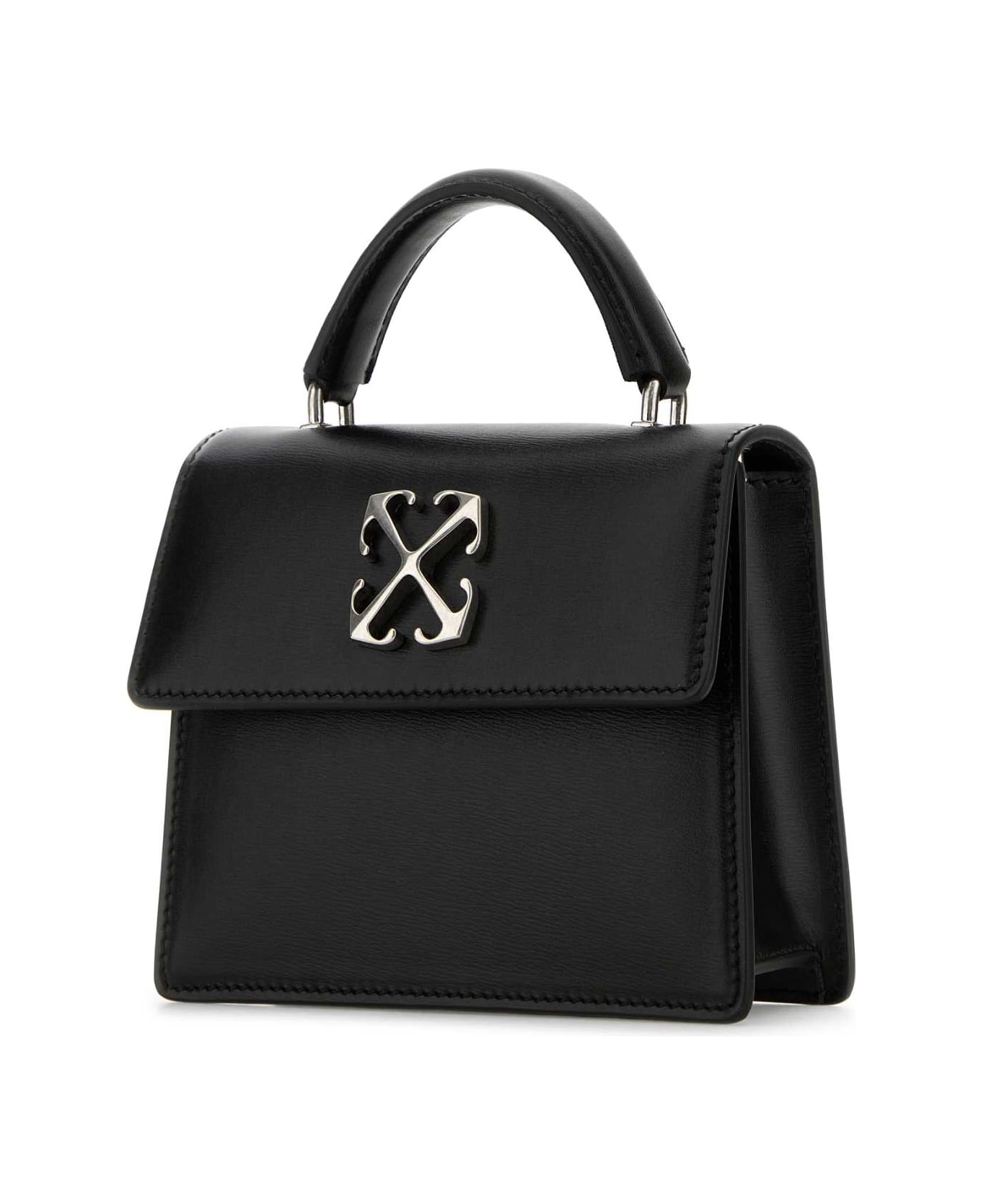 Off-White Black Leather Jitney Handbag - BLACKSIL