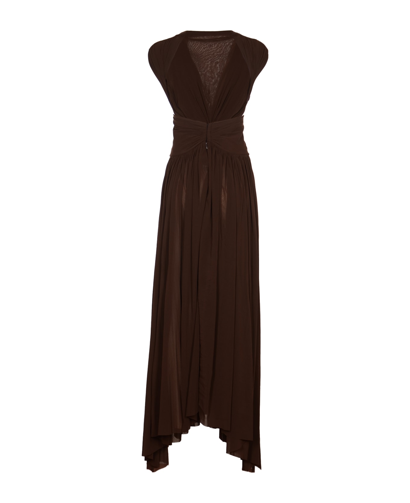 Philosophy di Lorenzo Serafini Wrapped Capped Sleeve Dress - Brown ワンピース＆ドレス