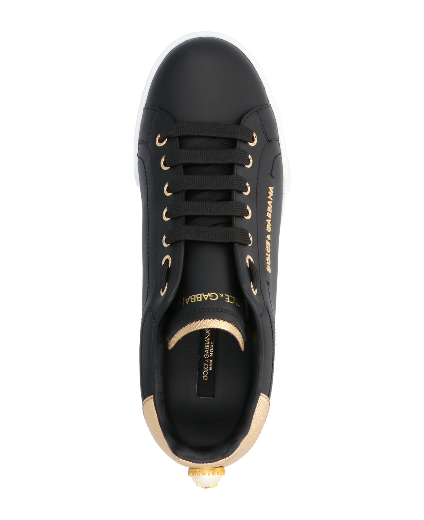 Dolce & Gabbana Portofino Sneakers - BLACK/GOLD スニーカー