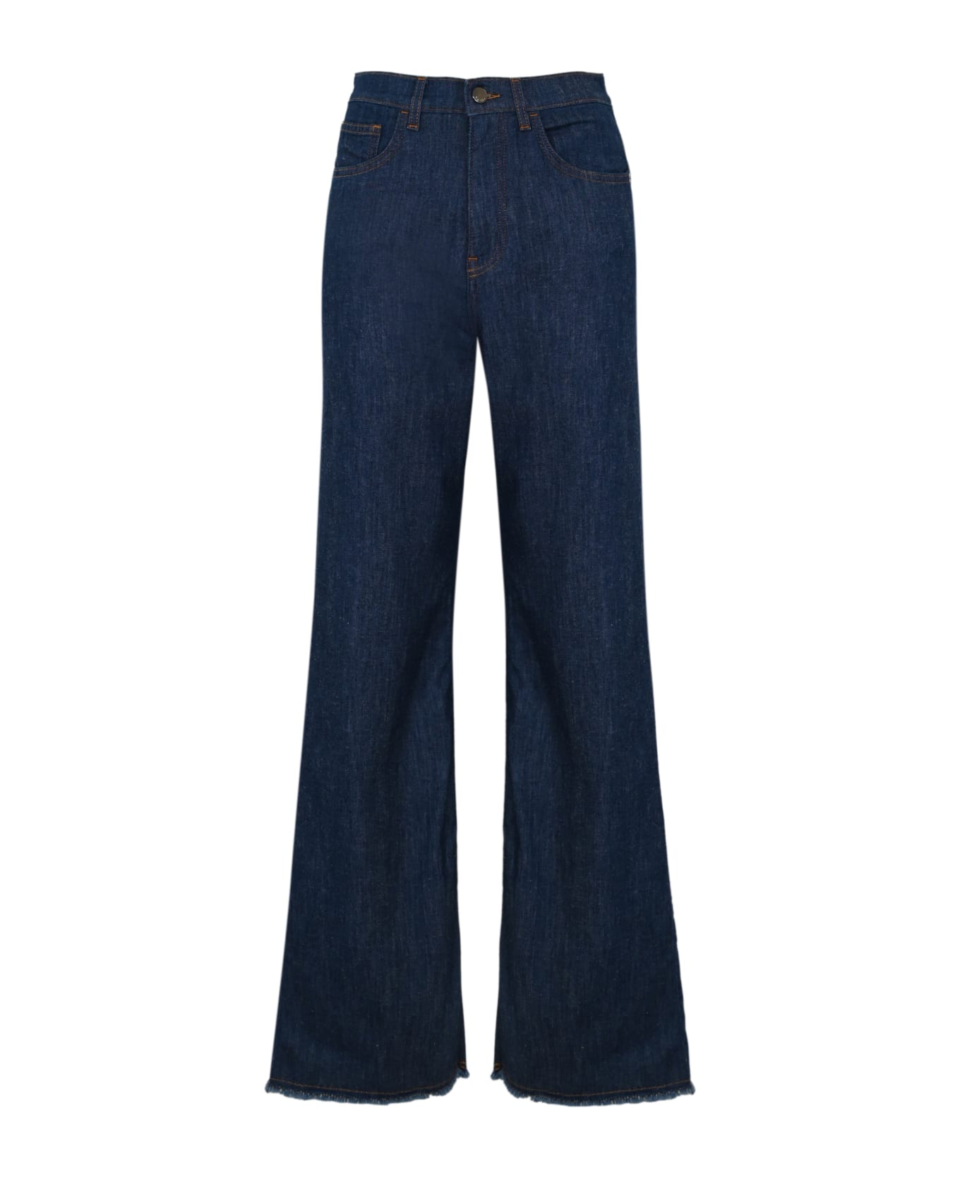 Re-HasH Flared Jeans In Dark Denim - Blue ボトムス