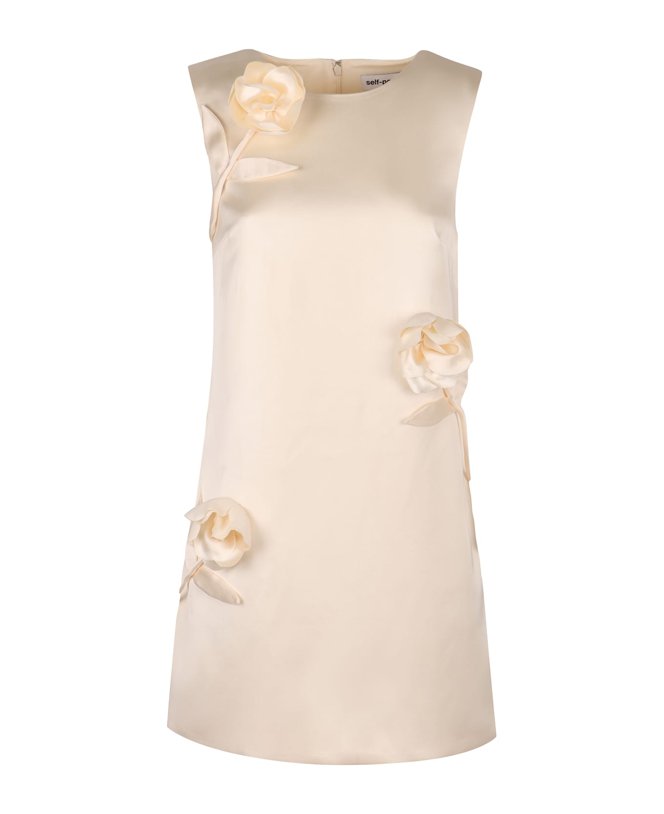self-portrait Satin Dress - panna
