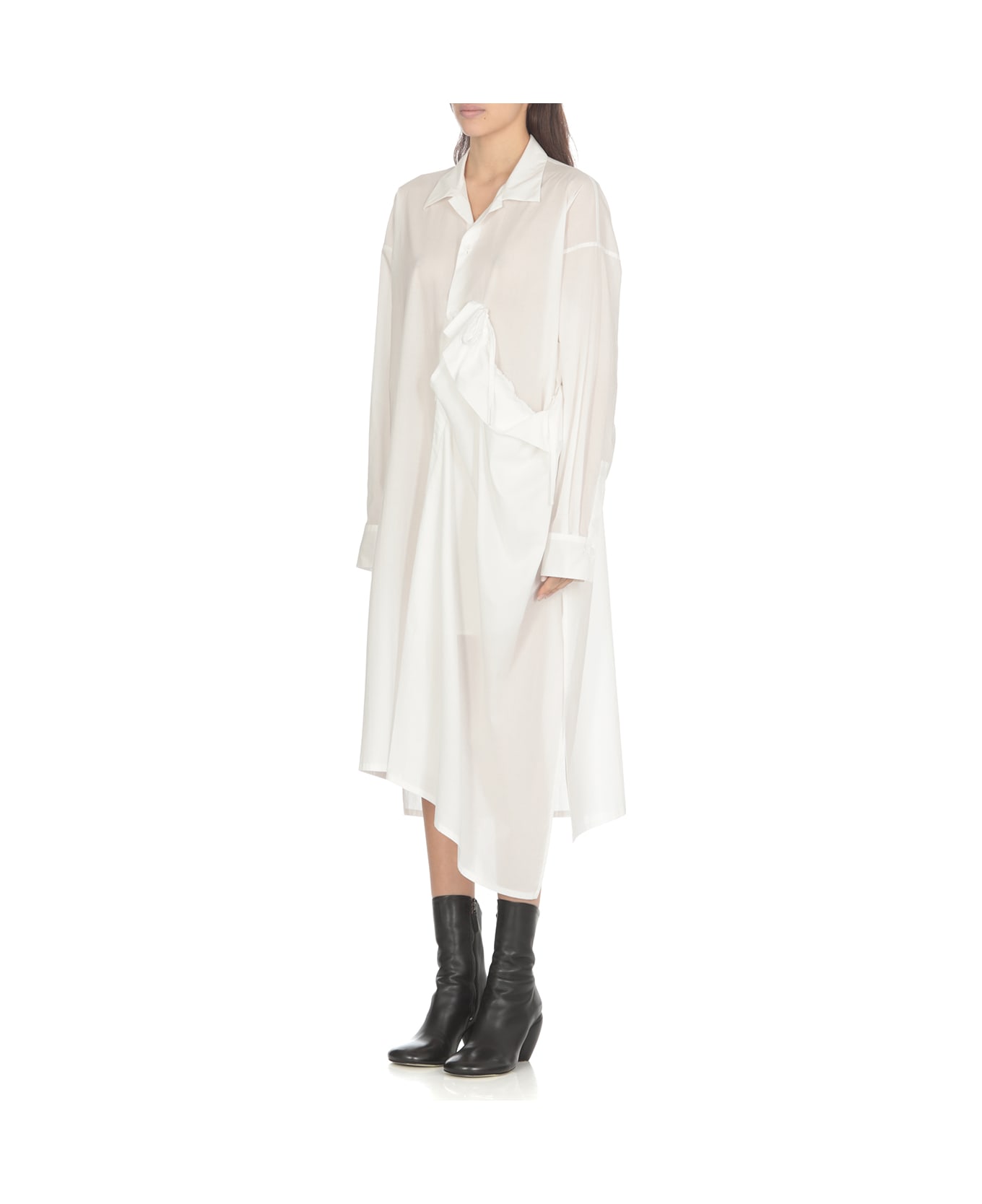 Y's Cotton Chemisier Dress - White ワンピース＆ドレス