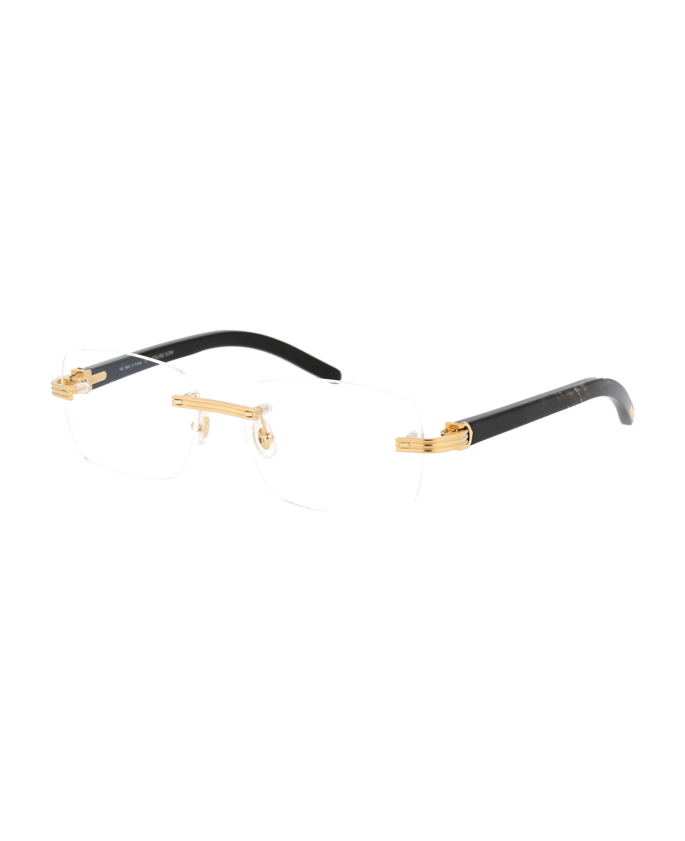 Cartier Eyewear Ct0286o Glasses - 001 GOLD BLACK TRANSPARENT