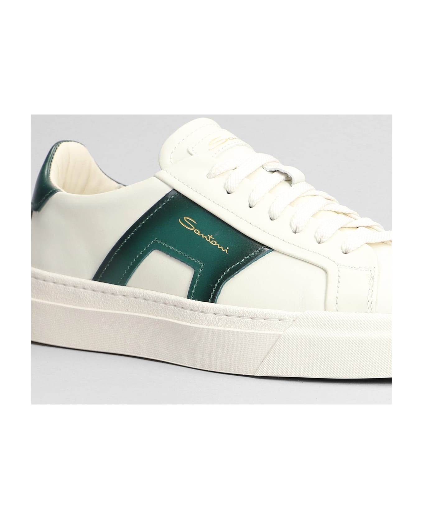 Santoni Dbs2 Sneakers In White Leather Santoni