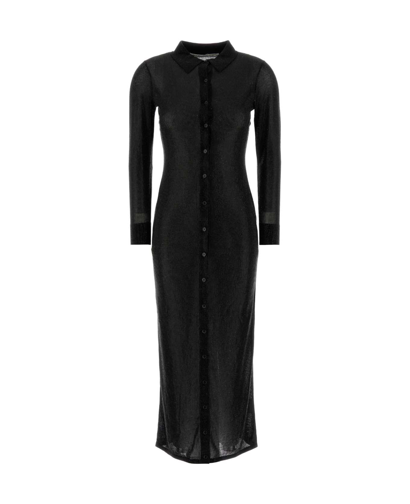 Alexander Wang Embellished Viscose Shirt Dress - BLACK