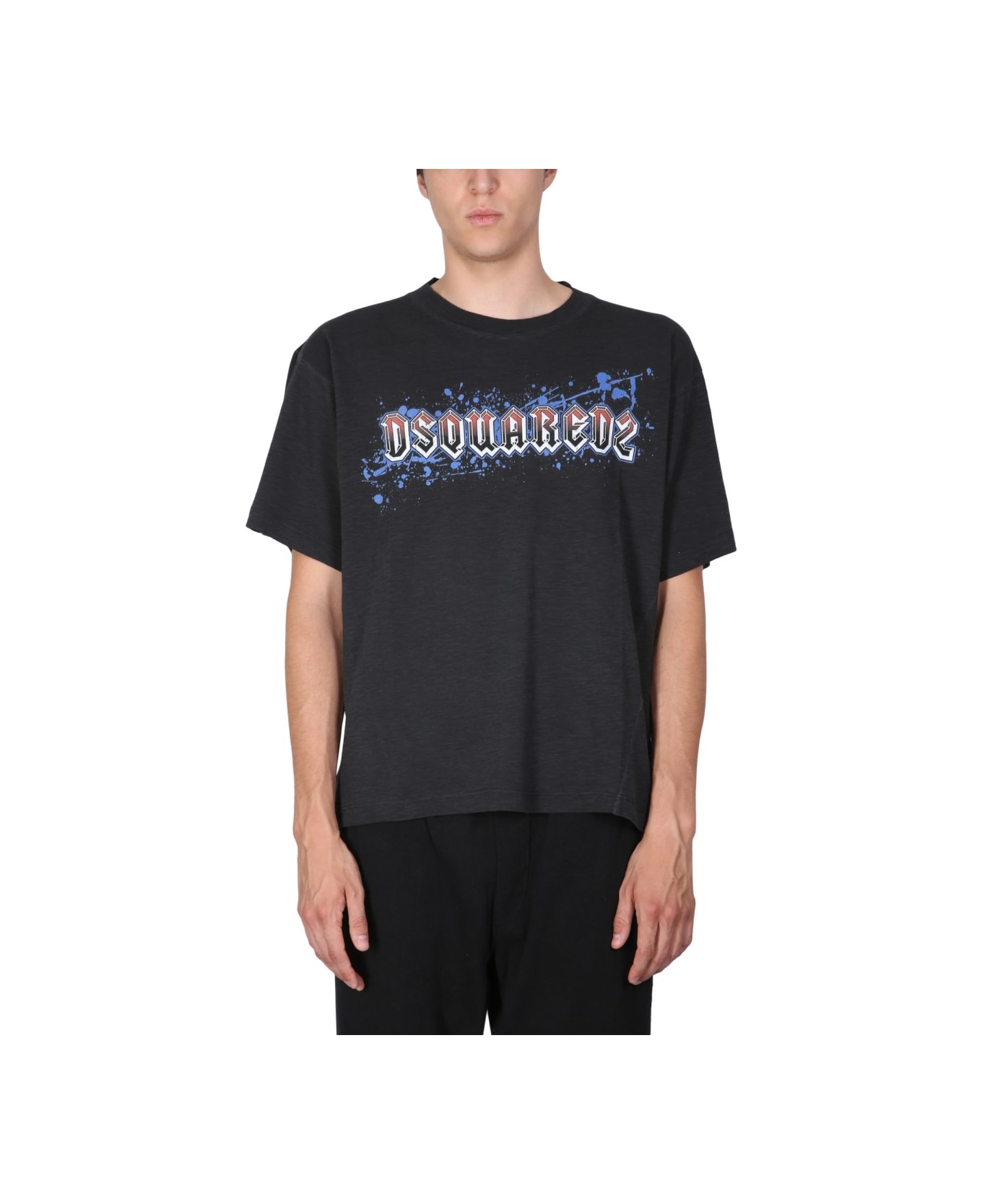 Dsquared2 T-shirt With Logo - BLACK シャツ
