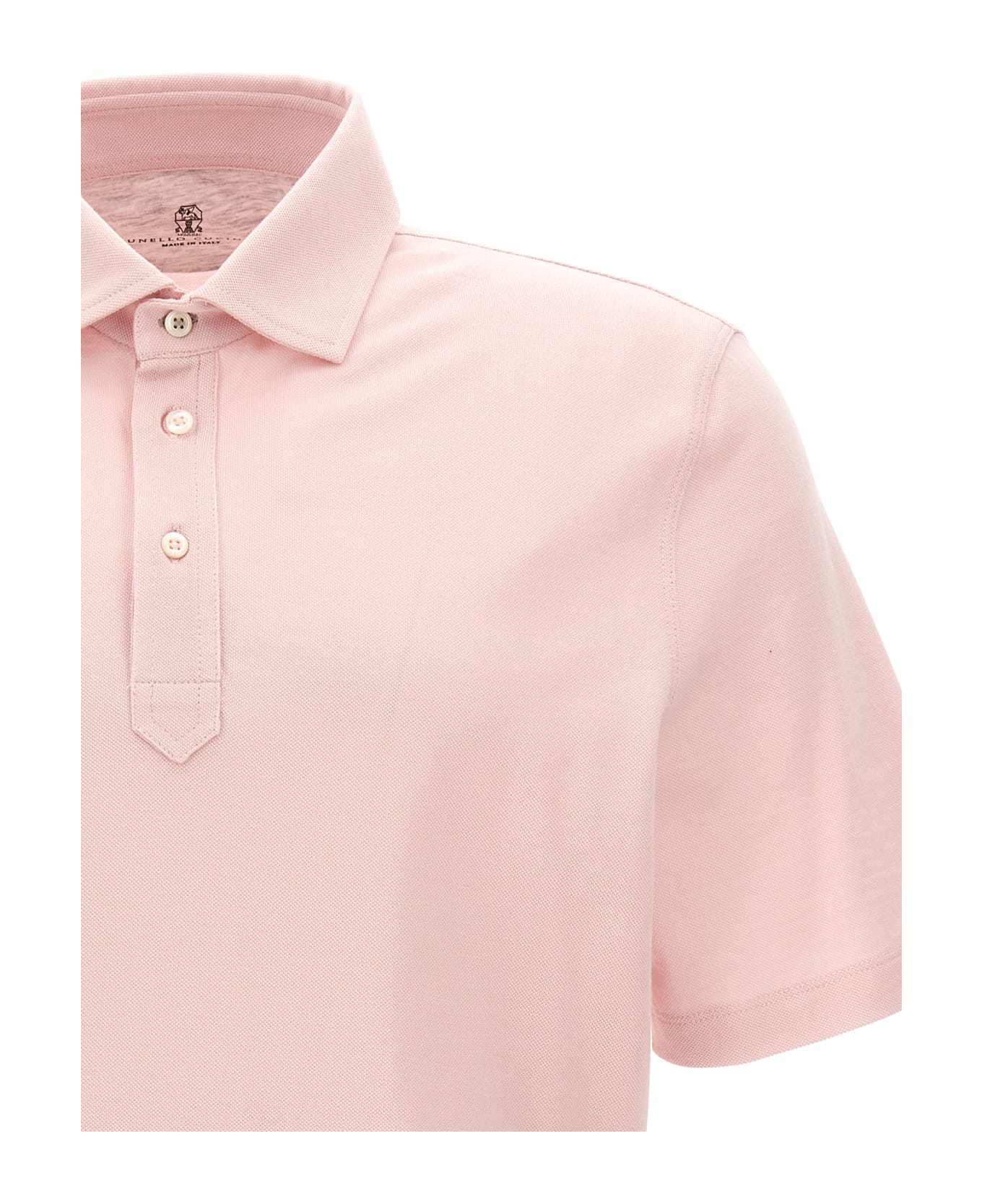 Brunello Cucinelli Piqu? Cotton Polo Shirt - PINK