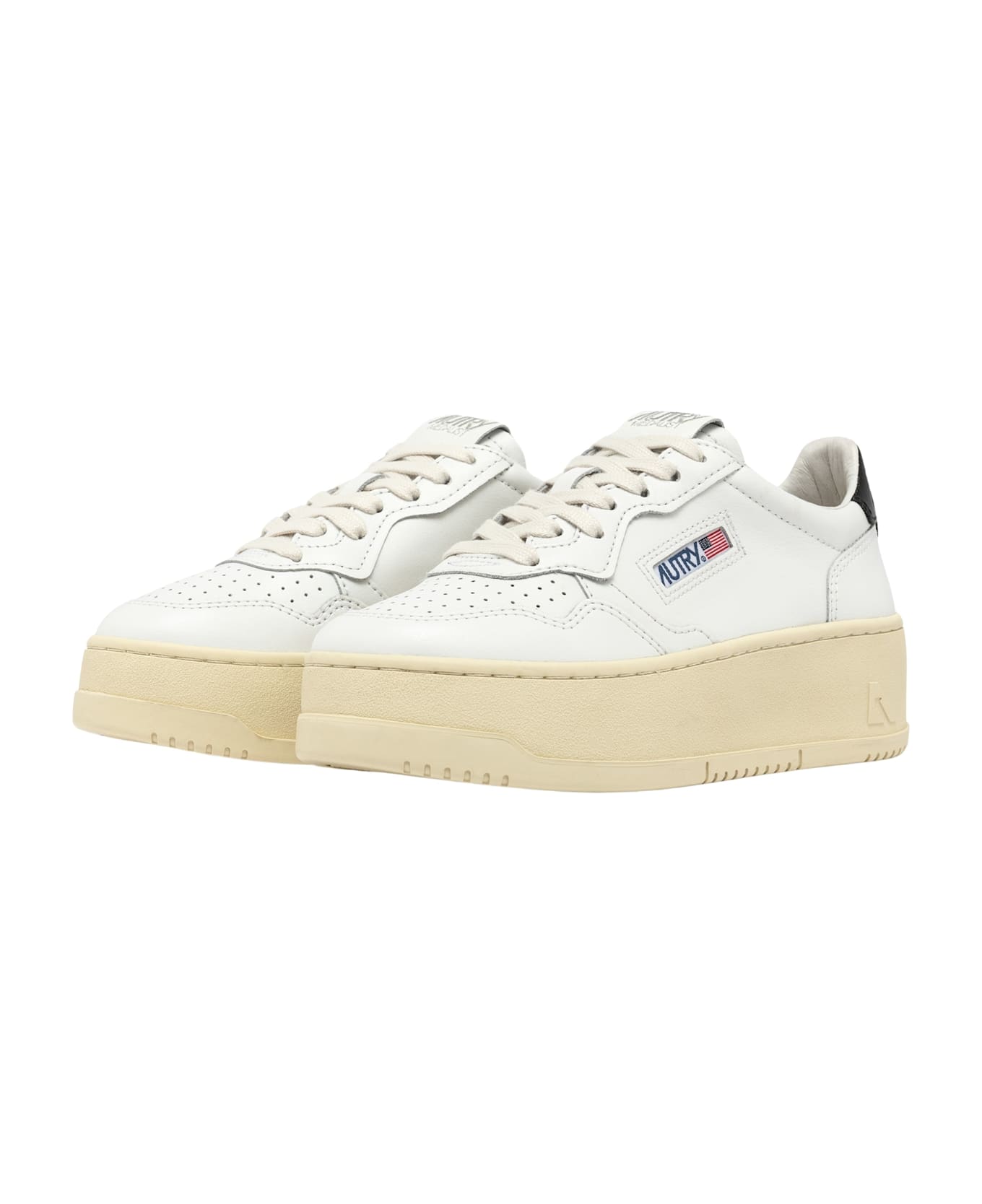 Autry Platform Low Leat Leat - Wht Blk