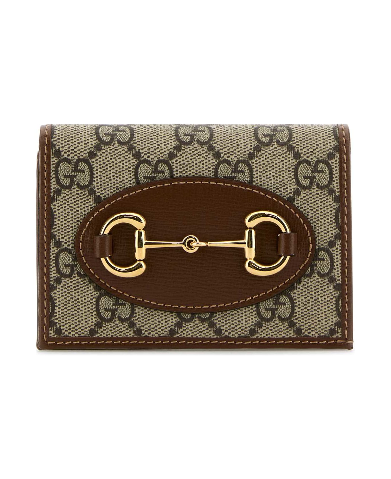 Gucci Gg Supreme Fabric And Leather Horsebit 1955 Wallet - BEBBROWNSUGAR